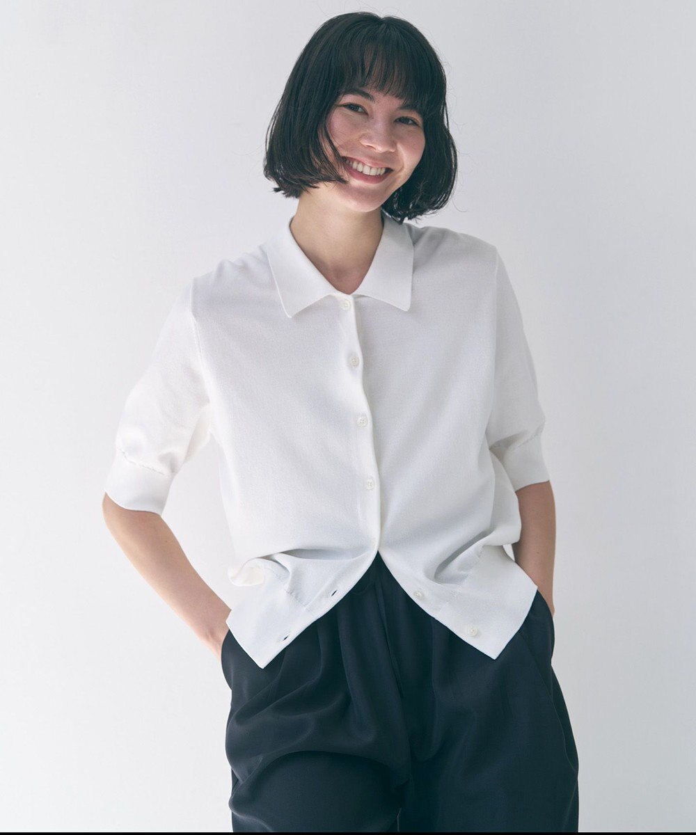 UNFILO スゴ機能美ニット 衿付カーディガン 