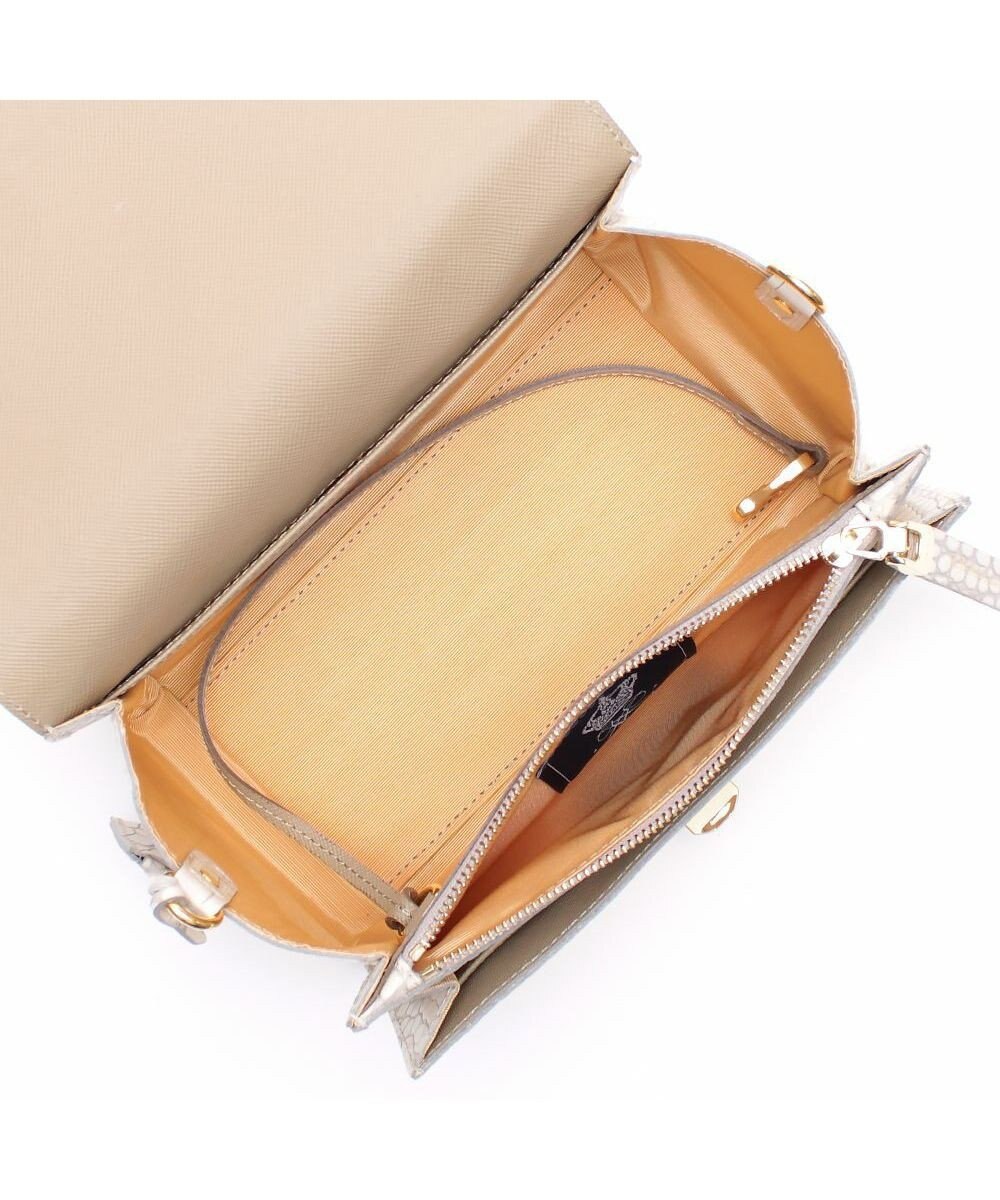 A.D.M.J. 【牛革】クロコ型押しラウンドクラッチショルダー 