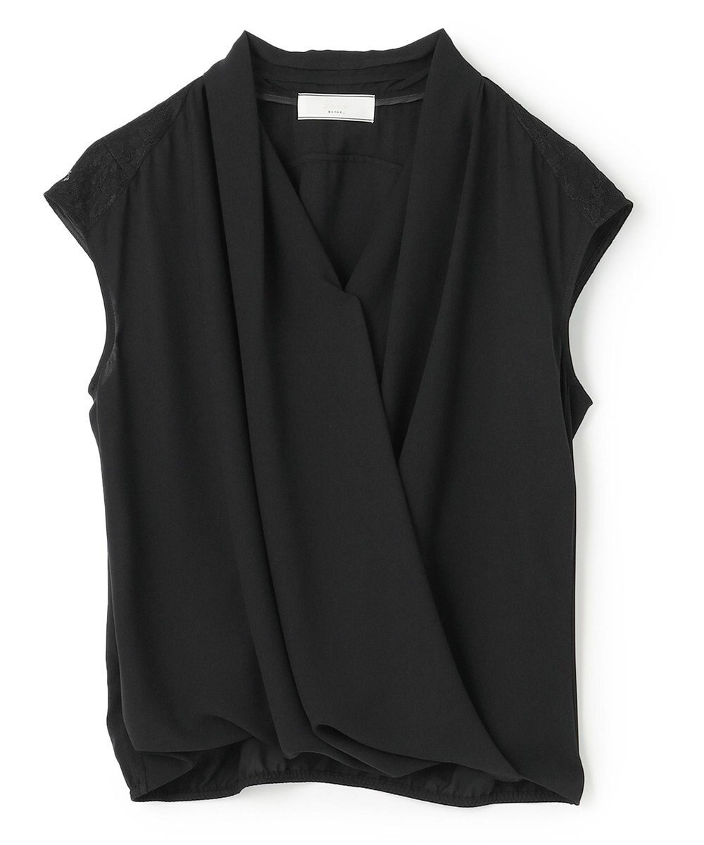 BEIGE， OLIVE / カシュクールフレンチスリーブブラウス 