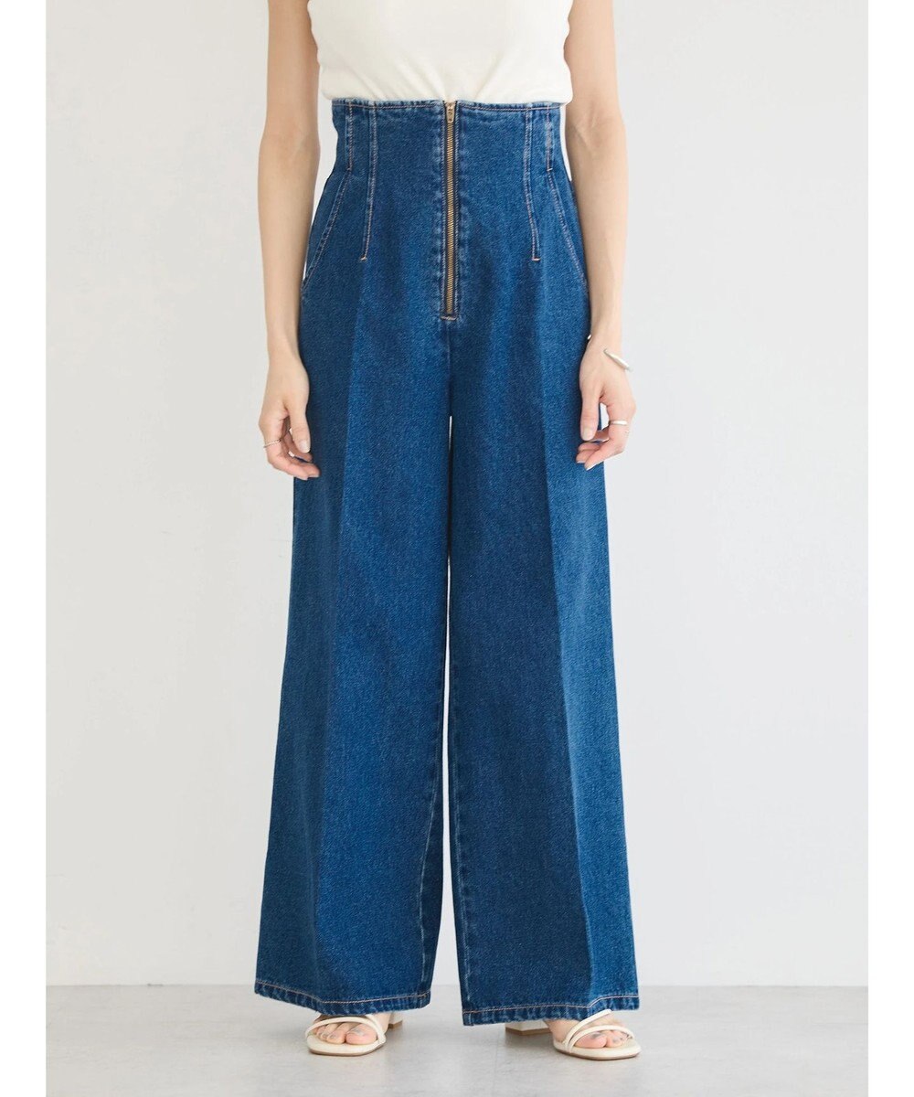 earth music&ecology フロントジップデニムパンツ 