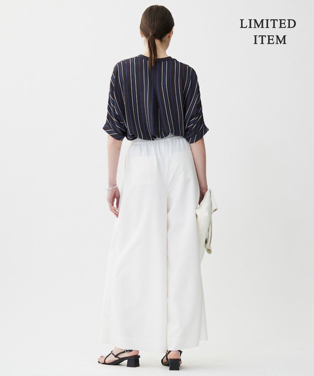 ICB 【人気のため新色追加・WEB限定・接触冷感・UVケア・速乾・洗える】BackSatinAmunzen 5分袖キーネックブラウス 