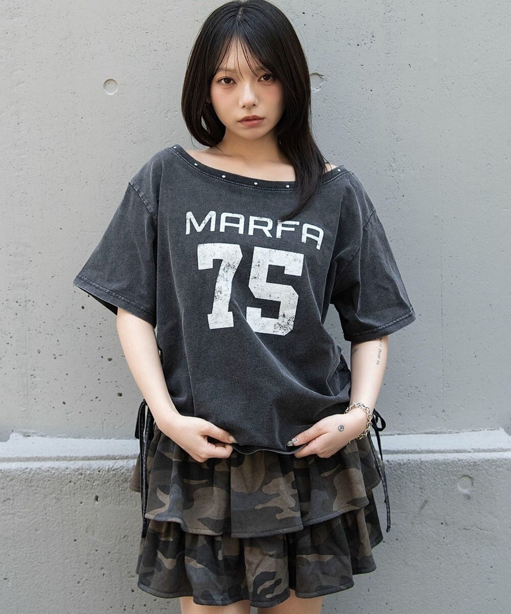 WEGO サイドドロストオフショルグラフィックT 