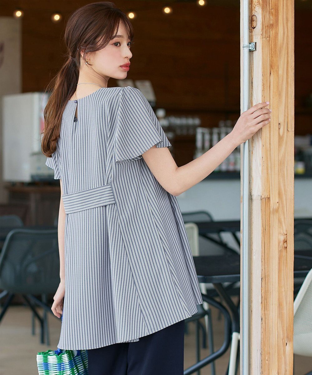 Tiaclasse L 【おのののかさん着用】半袖＆七分袖選べる袖丈バックフレアチュニック 