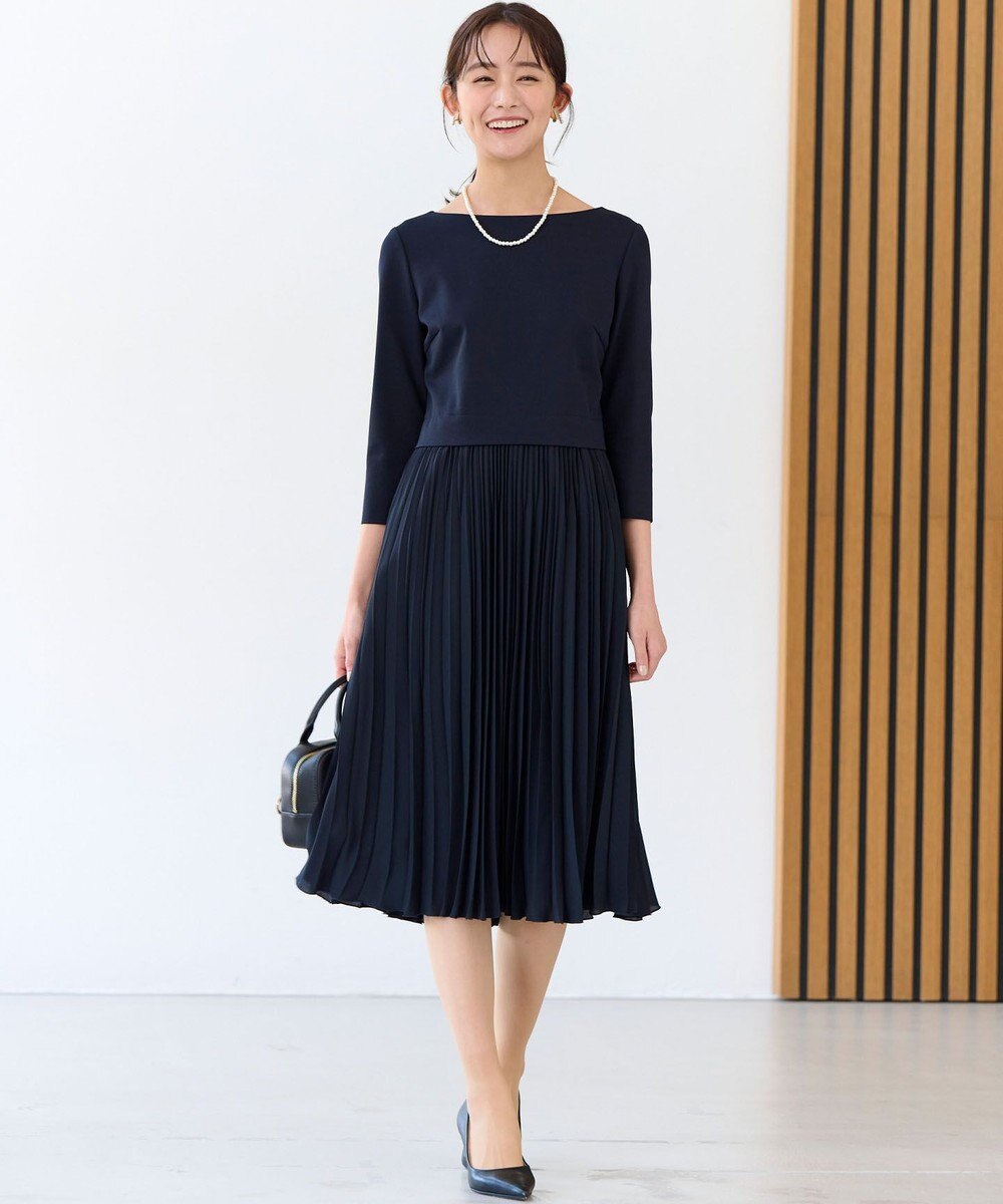 組曲 【KUMIKYOKU NAVY】ジャージーコンビプリーツ ワンピース 