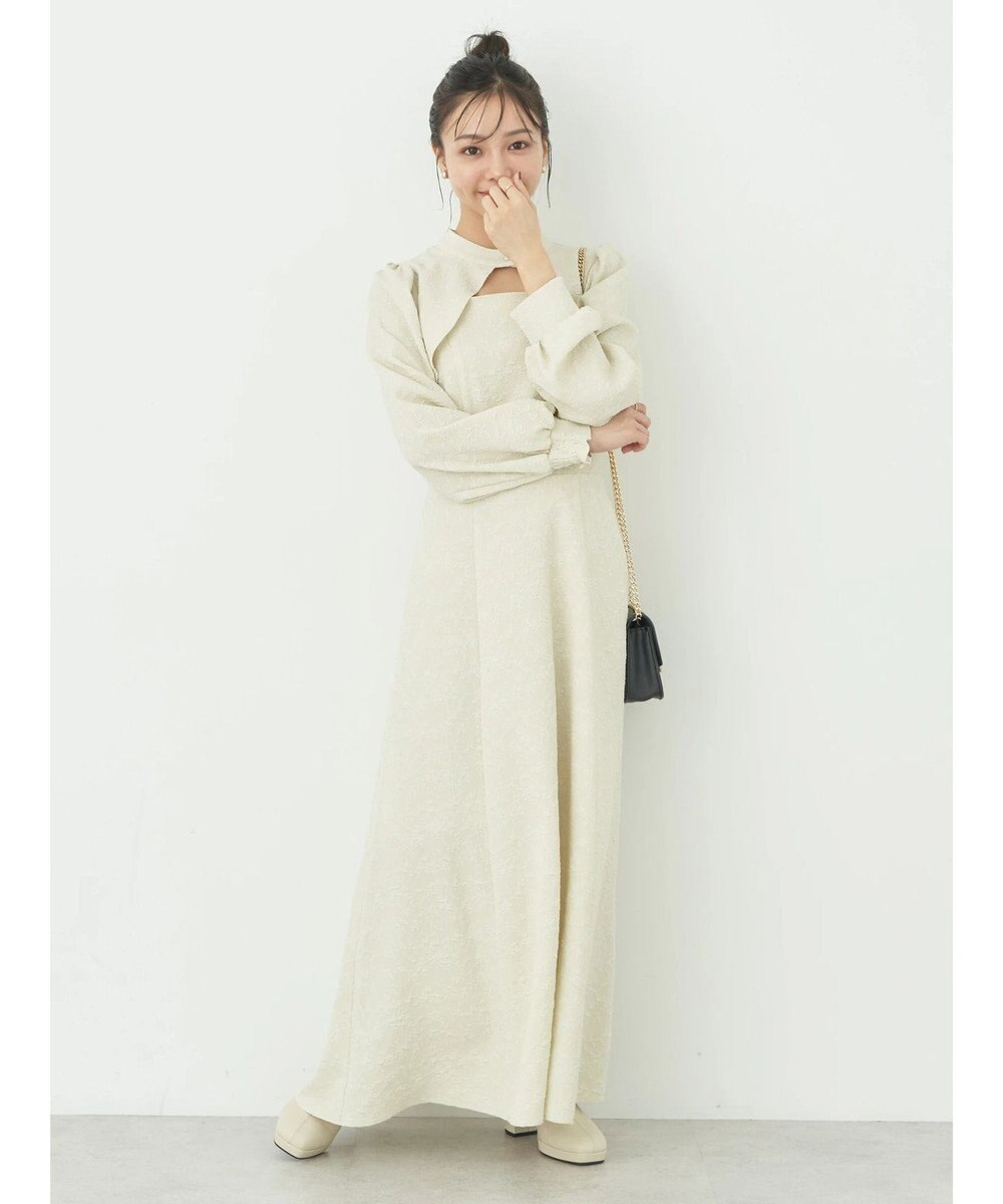 earth music&ecology ＳＥＴ２点ジャガードボレロ＋ワンピース 