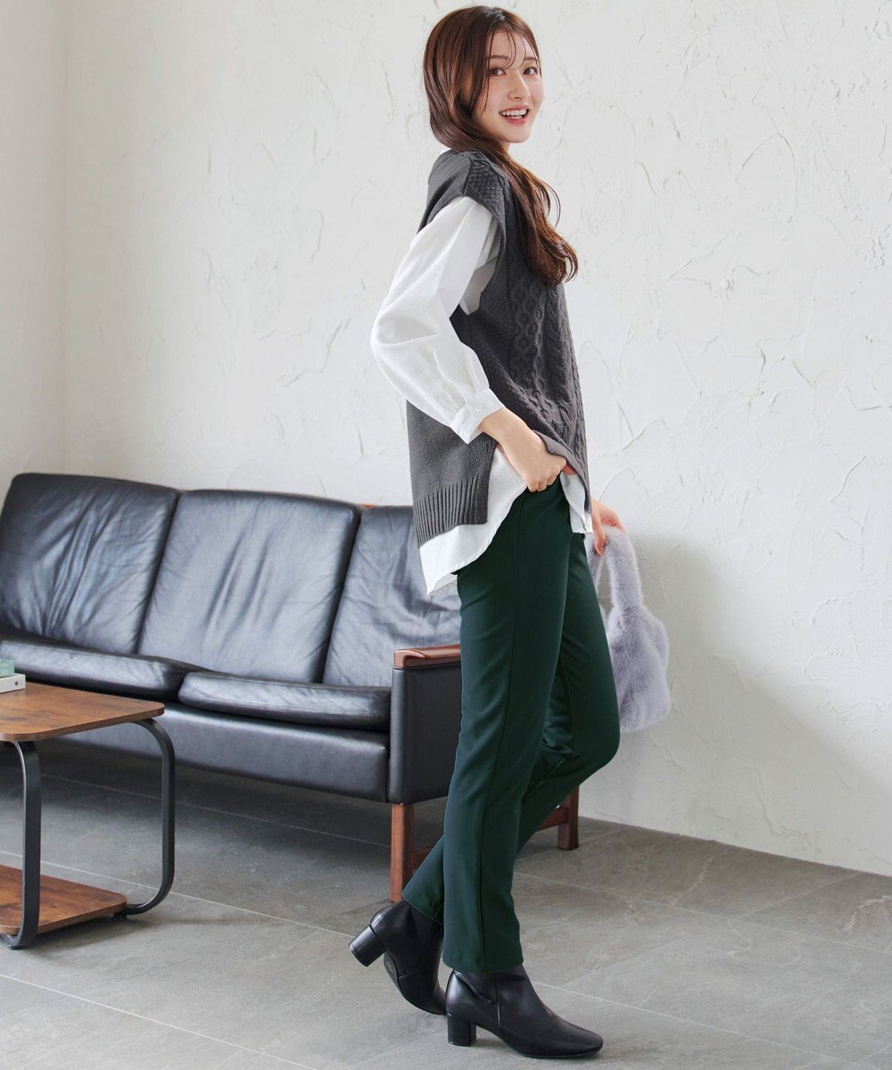 Tiaclasse 【安田美沙子さん着用・新色追加・日本製】すふれ起毛ストレートパンツ 