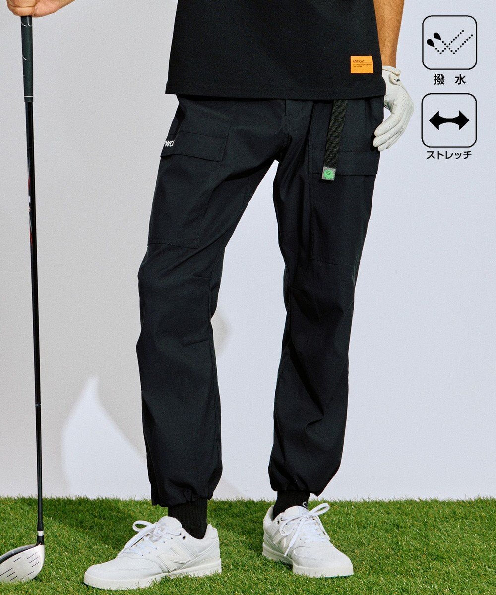 PW CIRCULUS 【撥水加工/ ストレッチ】【MEN】ベルト付 ワイドカーゴパンツ ゴルフ 