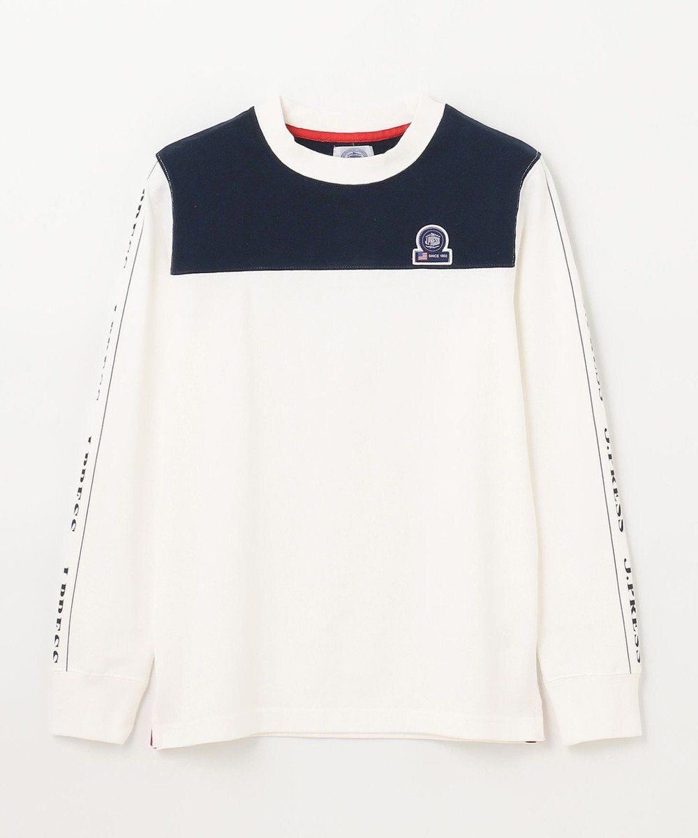 J.PRESS KIDS 【140-170cm】切替×袖プリント 長袖Tシャツ 
