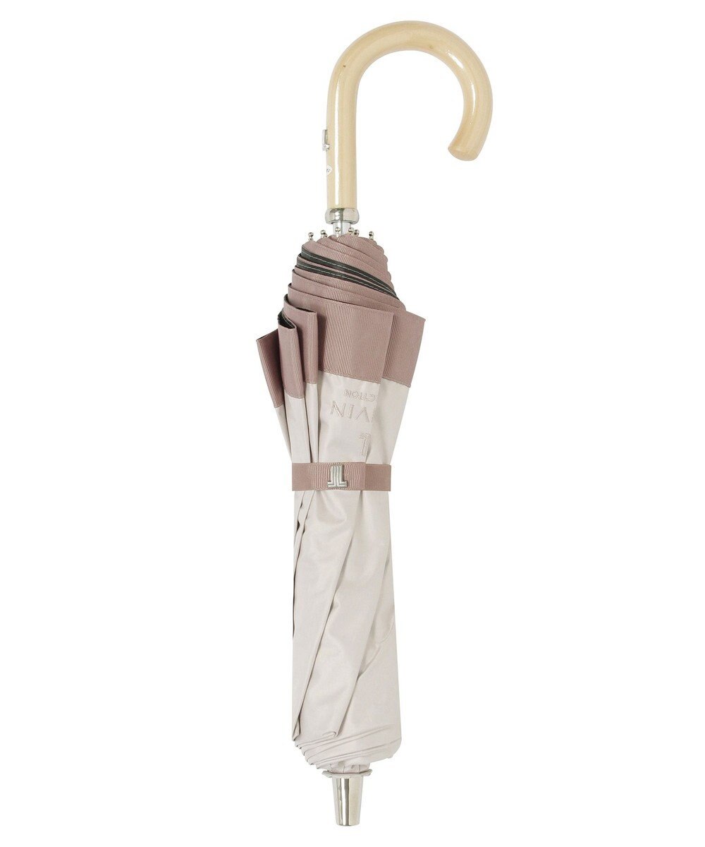 MOONBAT 【遮光/晴雨兼用日傘】LANVIN COLLECTION (ランバン コレクション)グログランリボン バイカラー 遮熱 UV 折りたたみ傘 楽折 