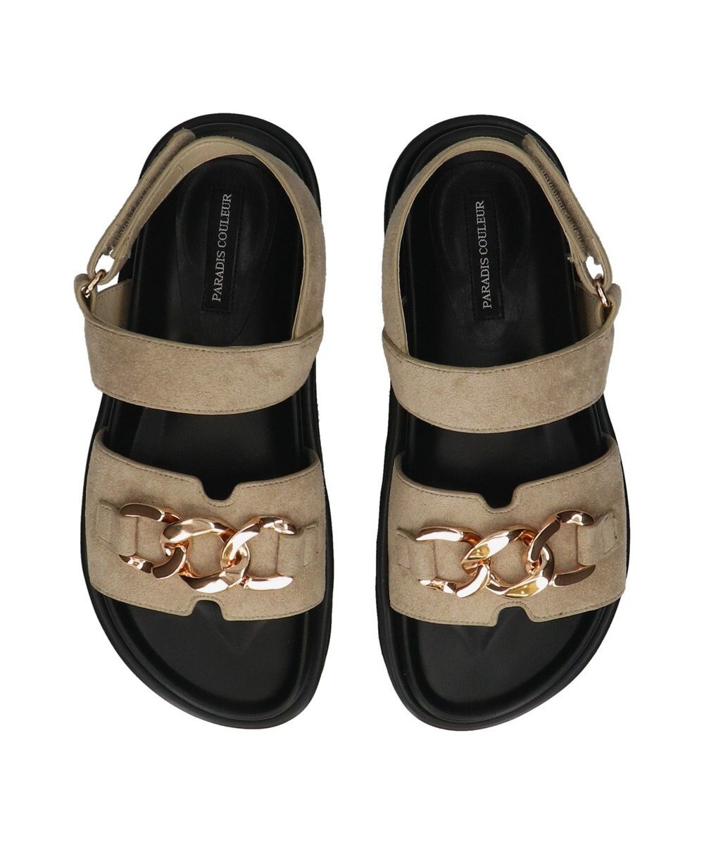 Bridget Birkin 【PARADIS COULEUR】メタルチェーン厚底フットベッドサンダル 