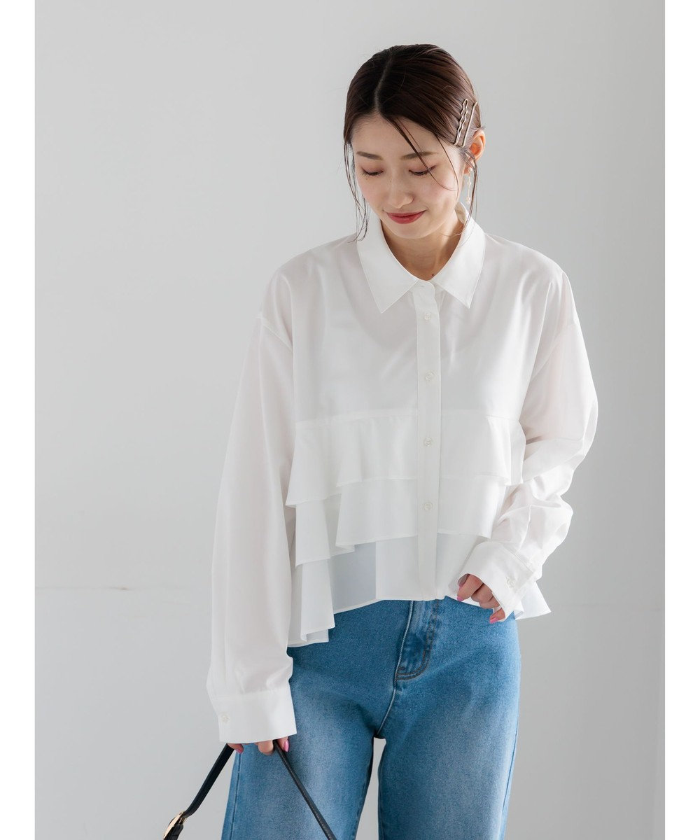 Te chichi ティアードフリルクロップトシャツ 