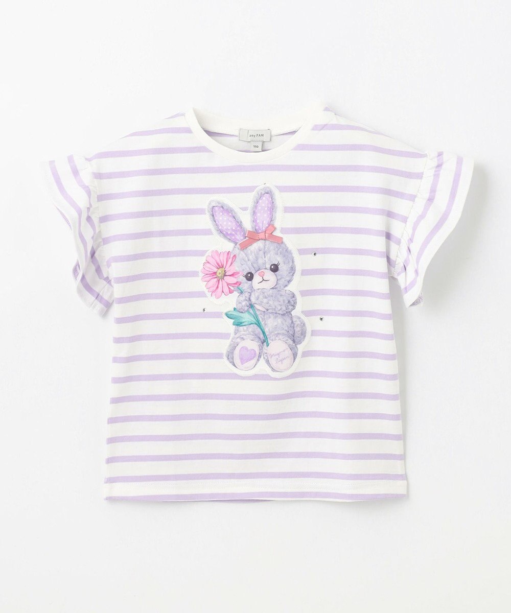 ANY KIDS ウサギ ボーダー Tシャツ 