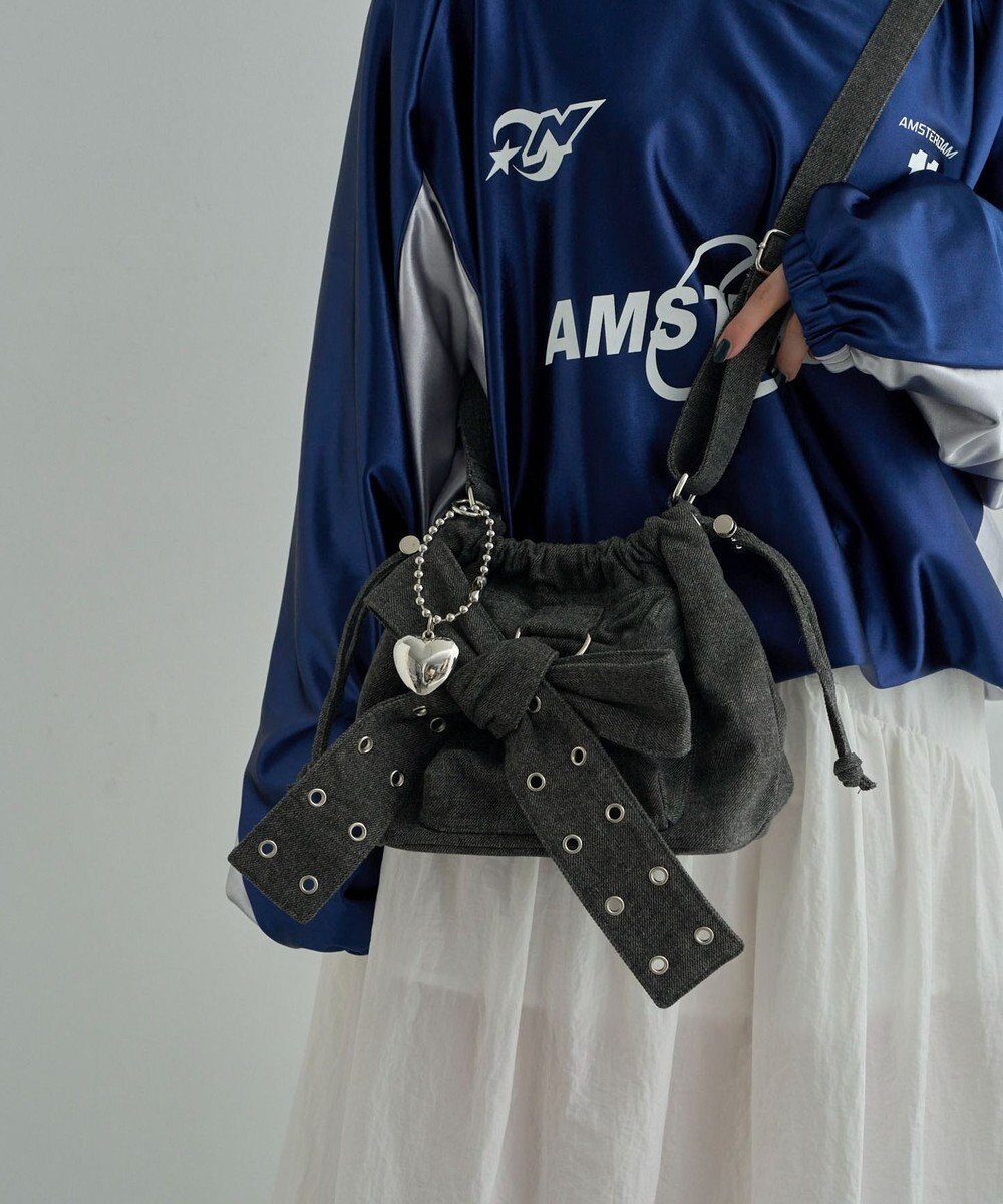 WEGO チャーム付きハトメリボンショルダー 