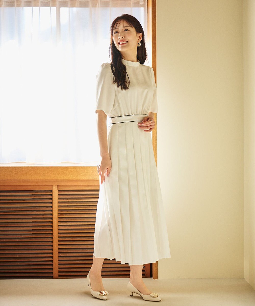 #Newans 〈花乃まりあさんコラボ〉ワイドプリーツワンピース 