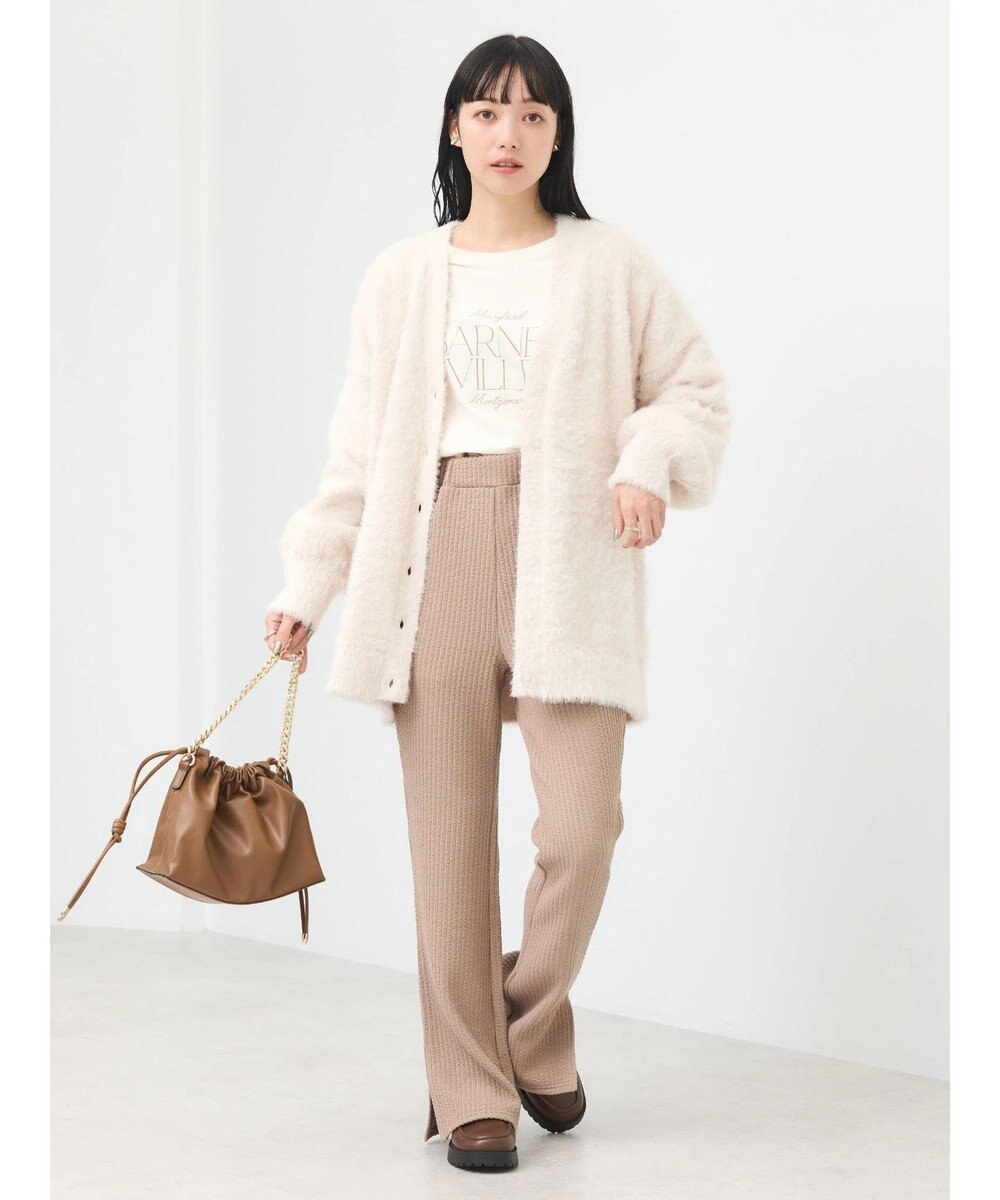 earth music&ecology ロングシャギーＶネックカーディガン 