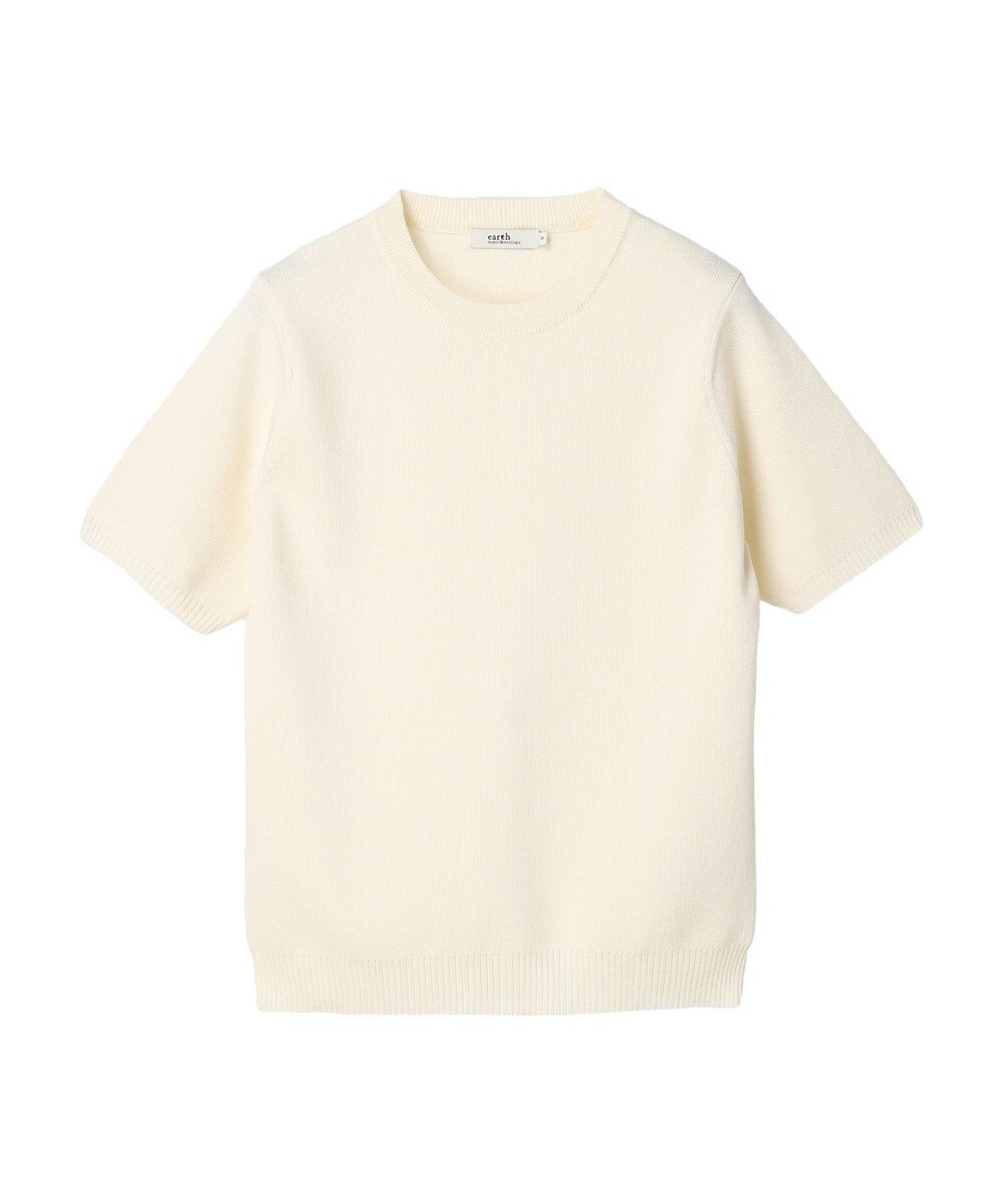 earth music&ecology 総針クルーネックハンソデプルオーバー 