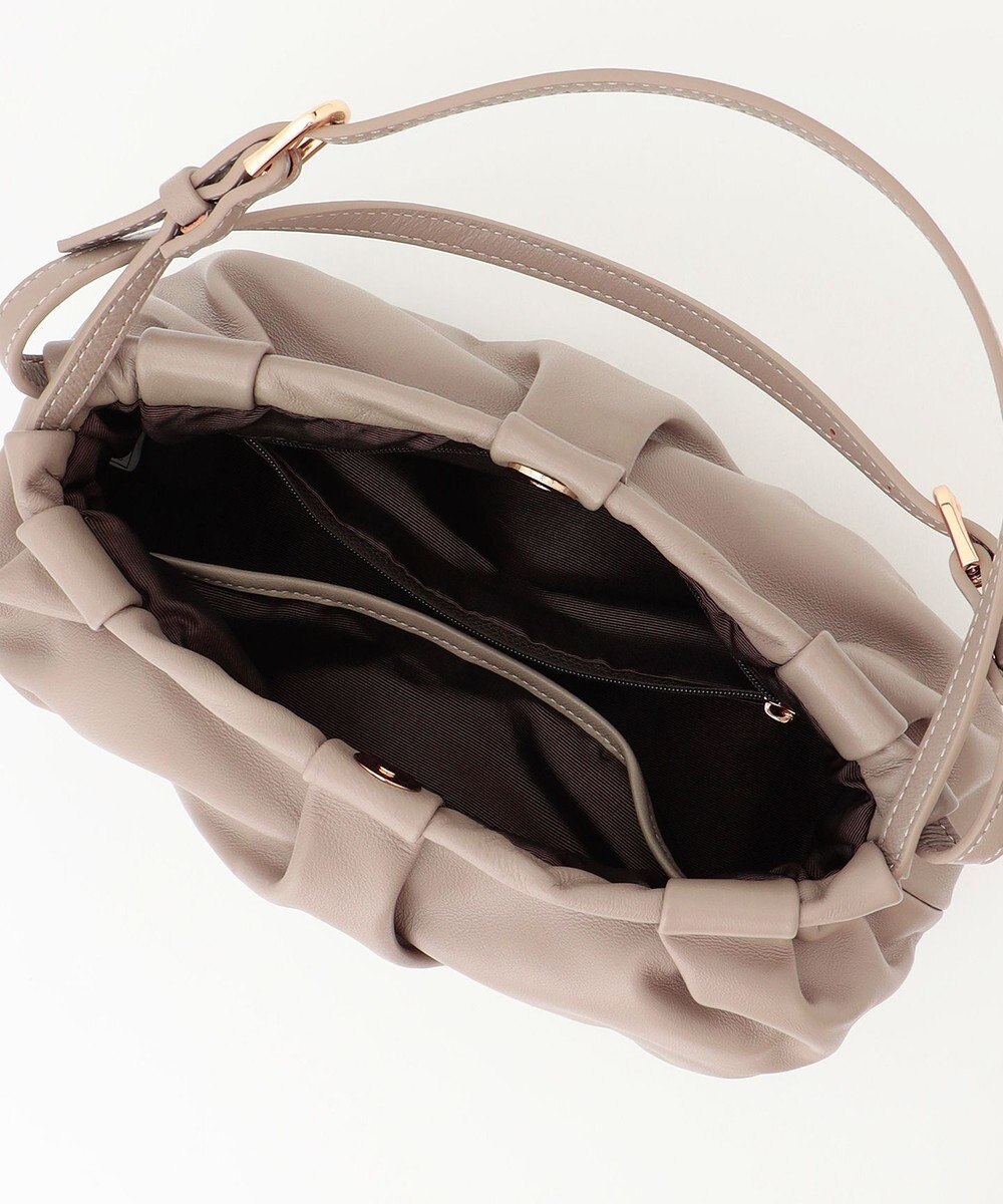 LA BAGAGERIE シープレザー　ギャザーミニバッグ 