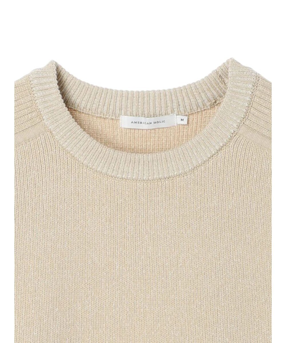 AMERICAN HOLIC クルーネック編み違いニットチュニック 