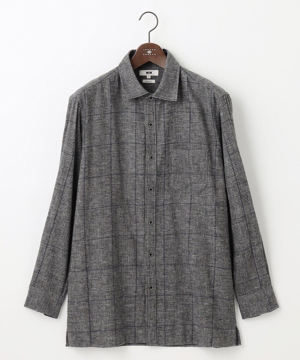 JOSEPH ABBOUD 【キングサイズ・柔らかな肌触り】 オーガニックラフィ グレンチェックシ ャツ 
