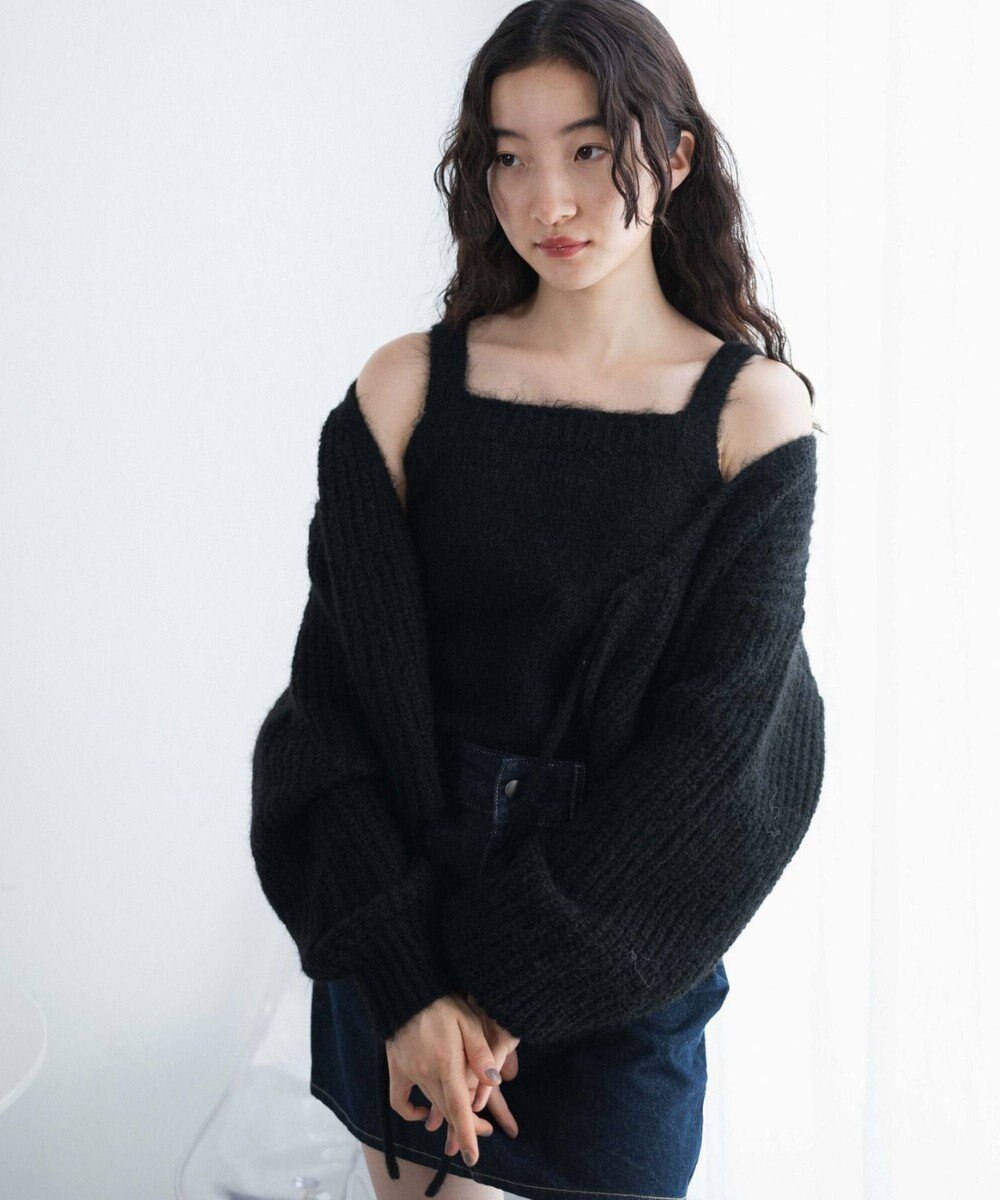 WEGO アンサンブルニットリボンカーデ 