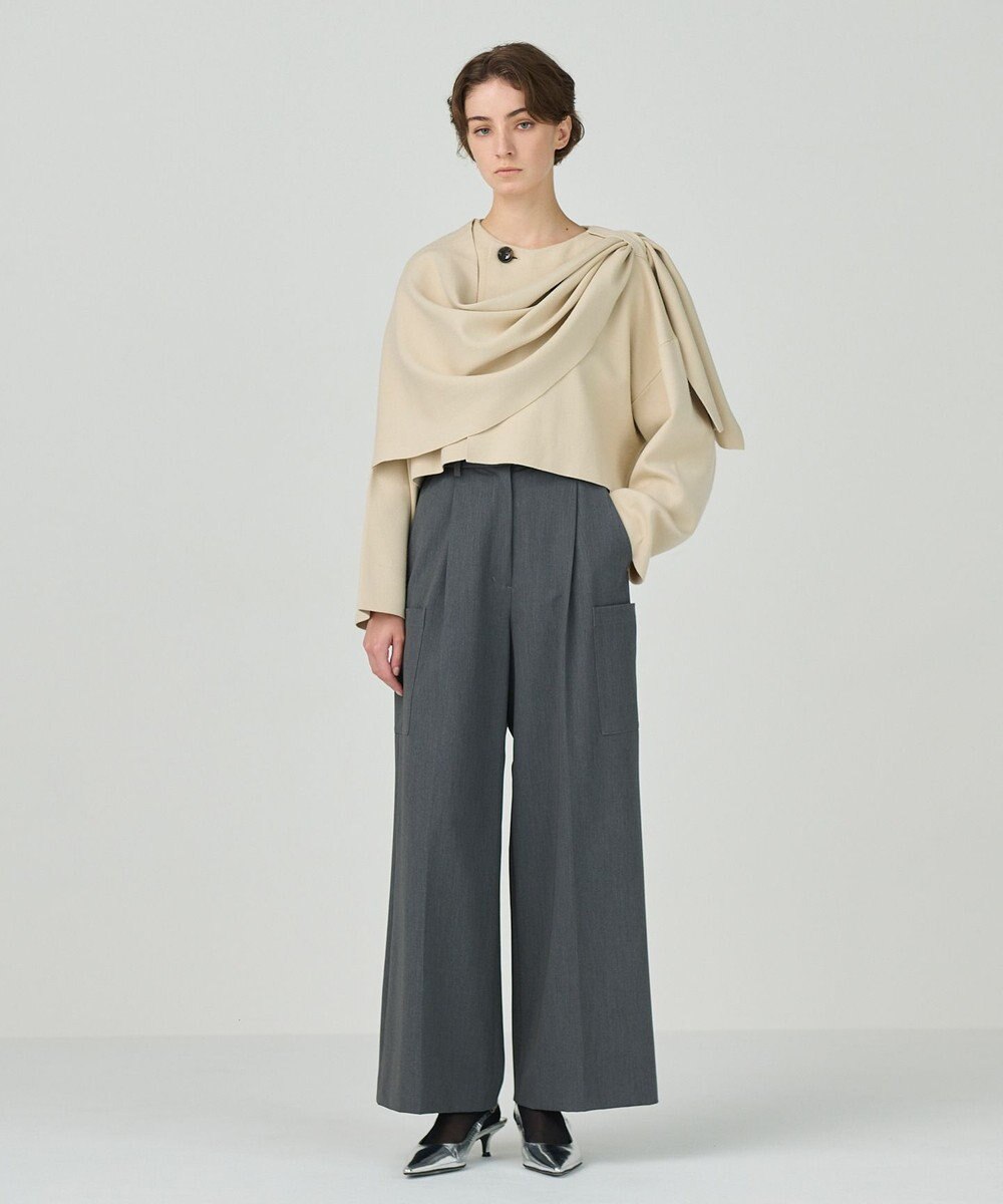 GRACE CONTINENTAL ケープショートニットトップ 