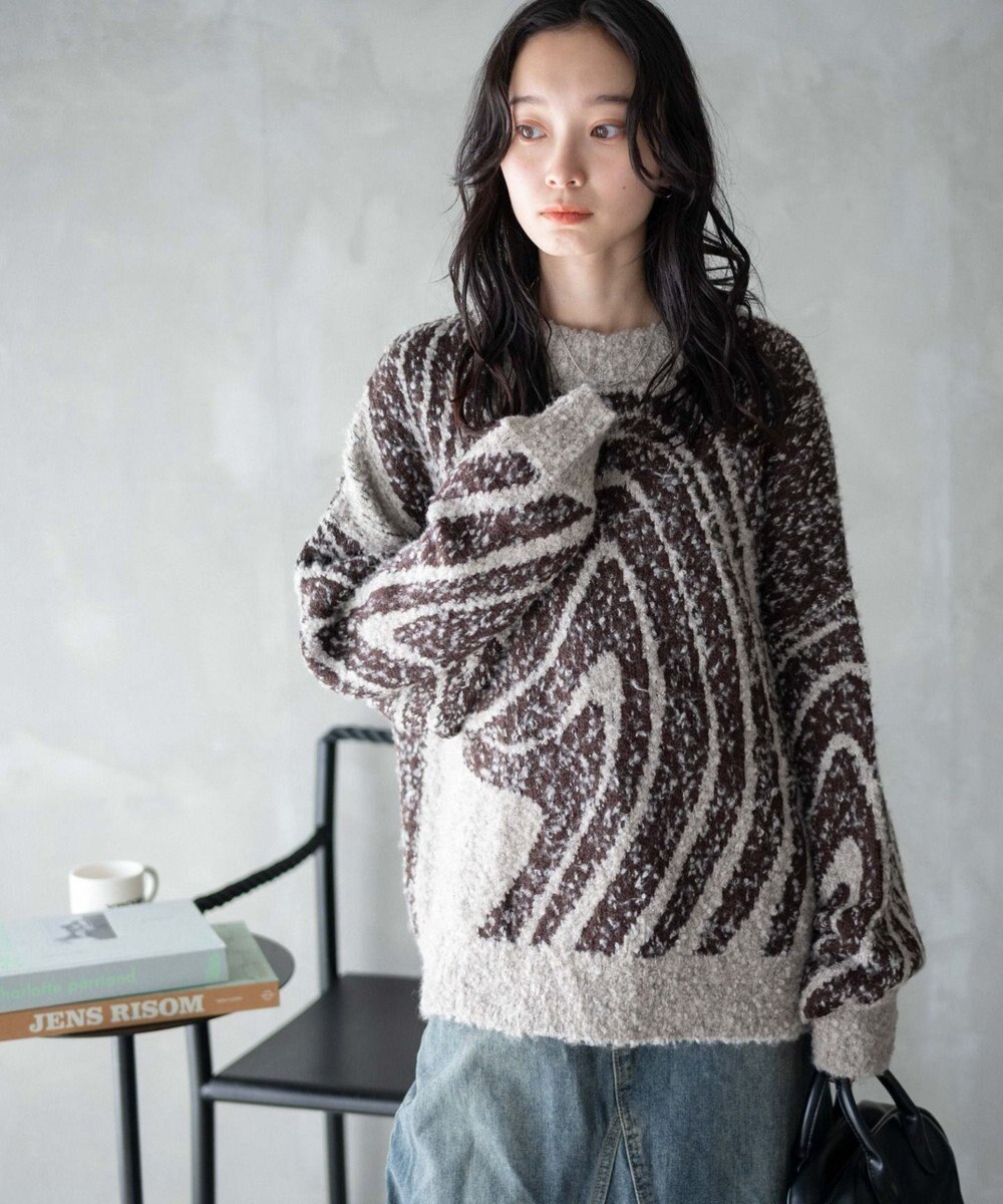 WEGO 幾何学柄ニットプルオーバー 