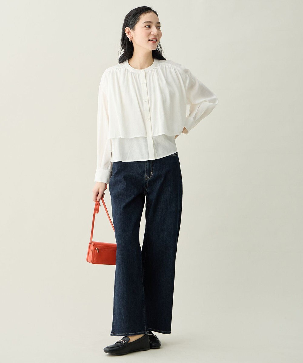 ANY ラッフルクロップドシャツ 