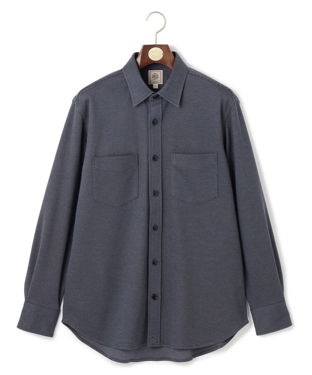 J.PRESS MEN ウールコットン ダブルカバーツイルシャツ 
