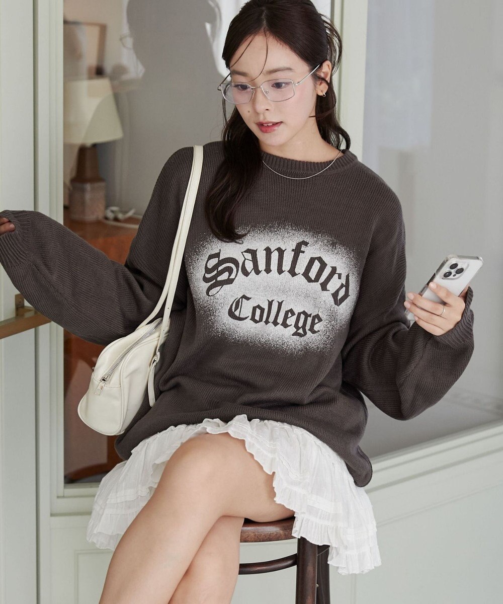 WEGO グラフィックニットBIGプルオーバー 