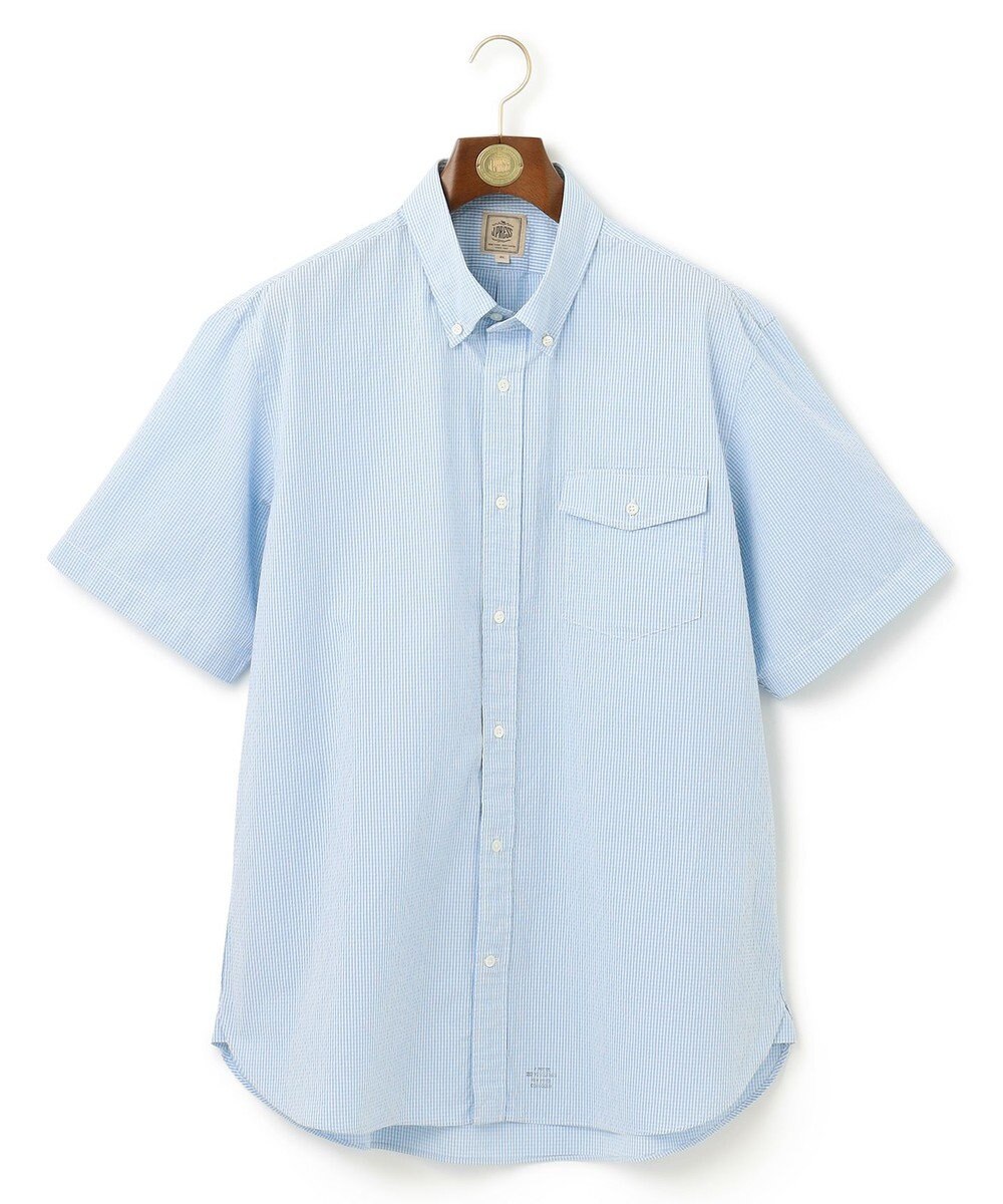 J.PRESS MEN 【KING SIZE】【クールマックス】サッカーストライプ／マイクロギンガムチェック シャツ/B.D 