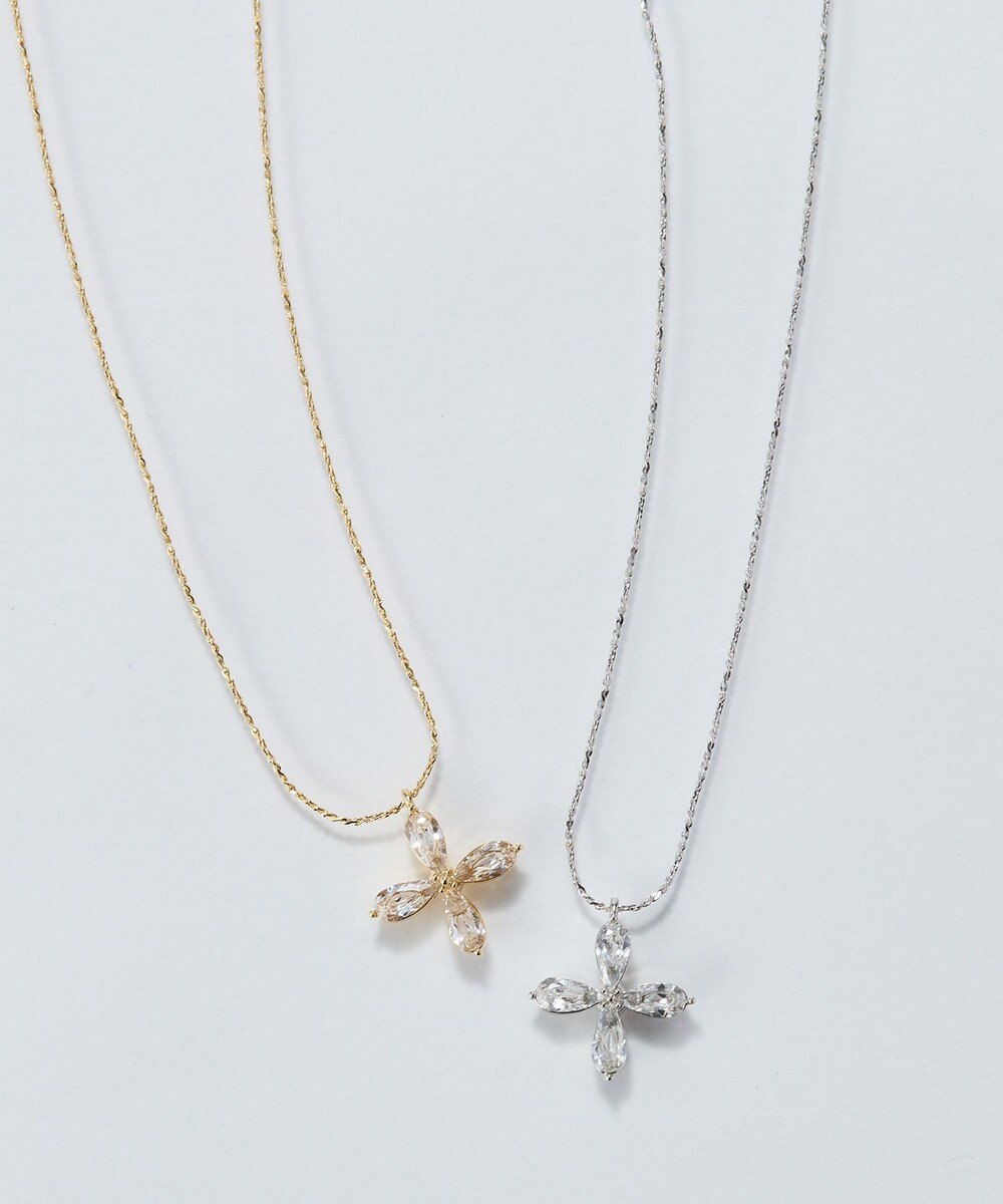 Phoebe 【金属アレルギー対応】フォーペタルズビジューネックレス/ニッケルフリー ゴールド 