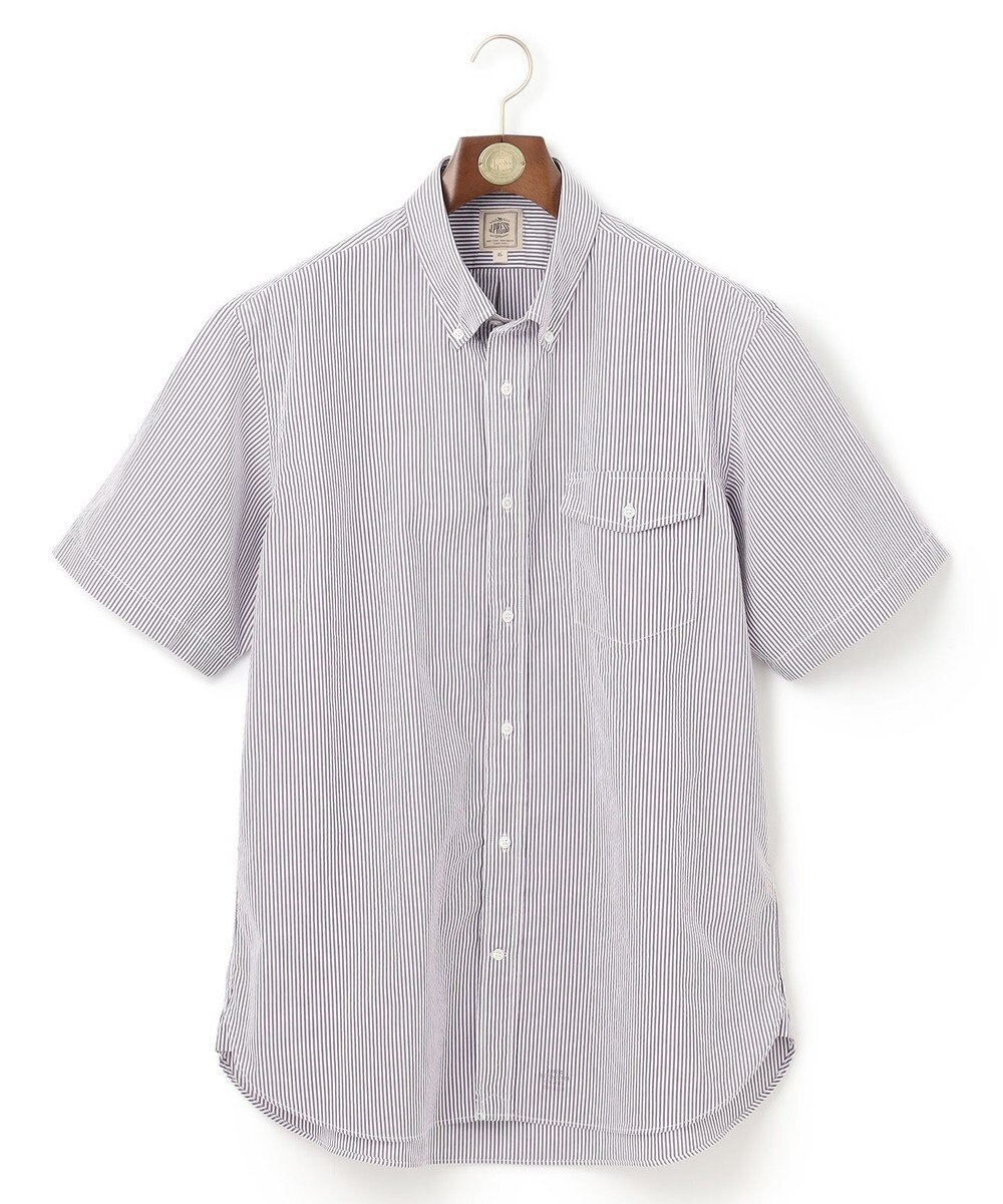 J.PRESS MEN 【KING SIZE】【クールマックス】サッカーストライプ／マイクロギンガムチェック シャツ/B.D 