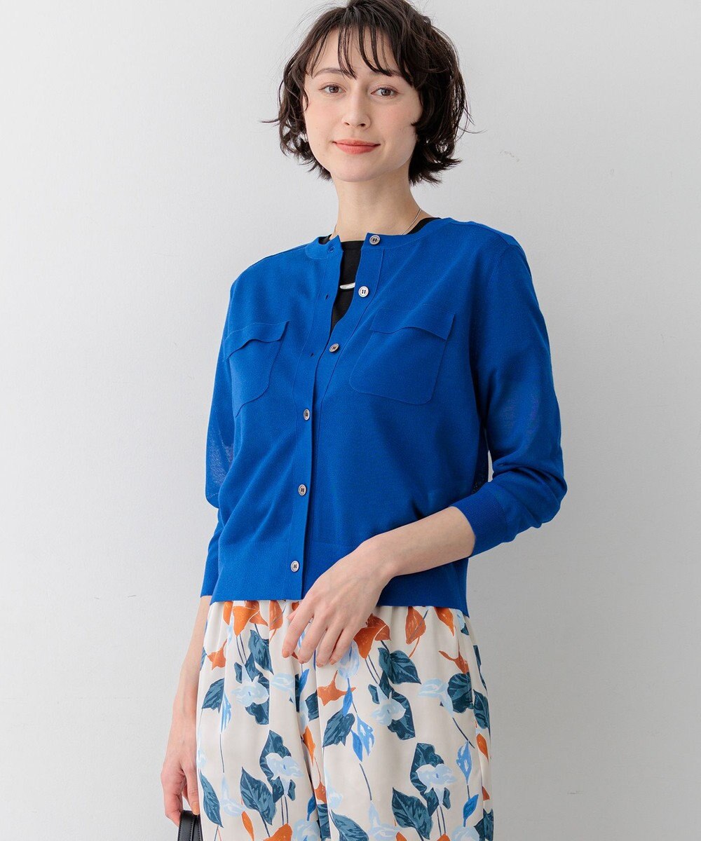 23区 【先行予約/WEB&一部店舗限定カラーあり】シャイニーシアー フラップポケット カーディガン 