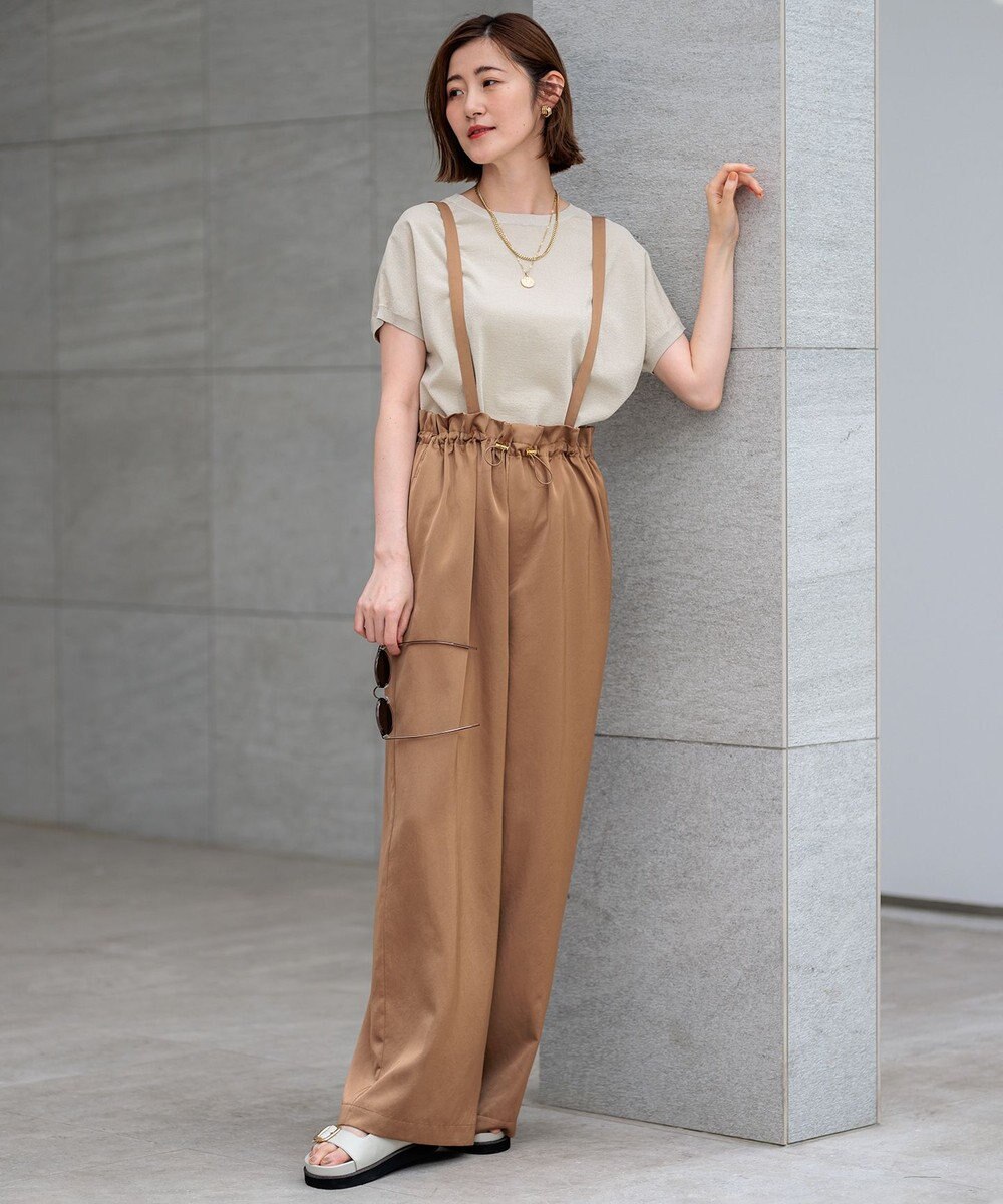 23区 【洗える】レーヨンポリエステルストレッチ プルオーバー ラメニット 