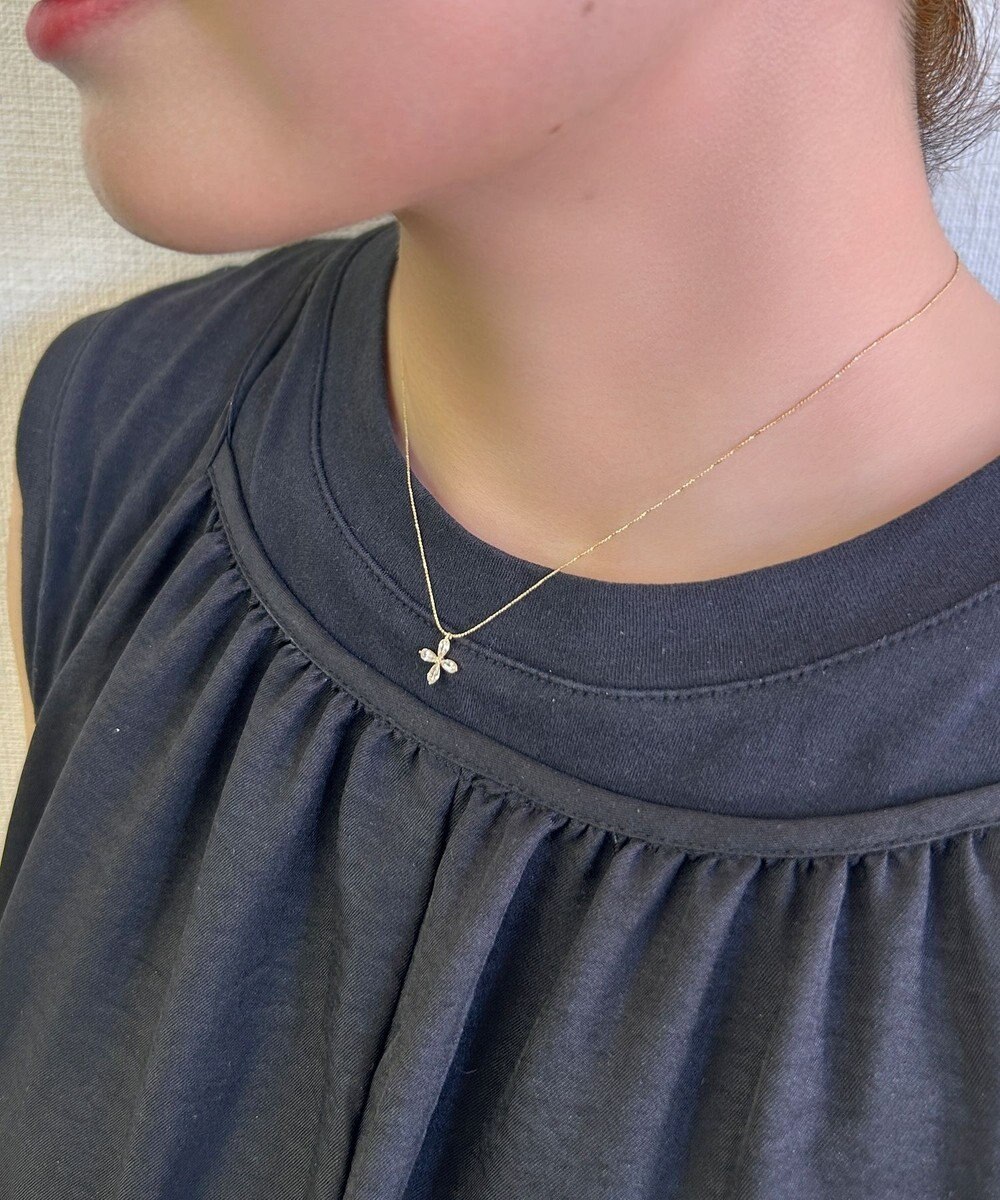 Phoebe 【金属アレルギー対応】フォーペタルズビジューネックレス/ニッケルフリー ゴールド 