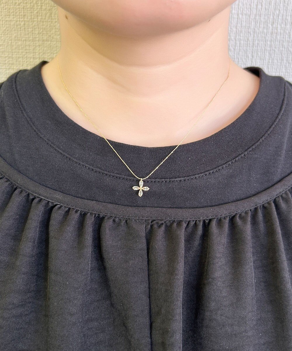 Phoebe 【金属アレルギー対応】フォーペタルズビジューネックレス/ニッケルフリー ゴールド 