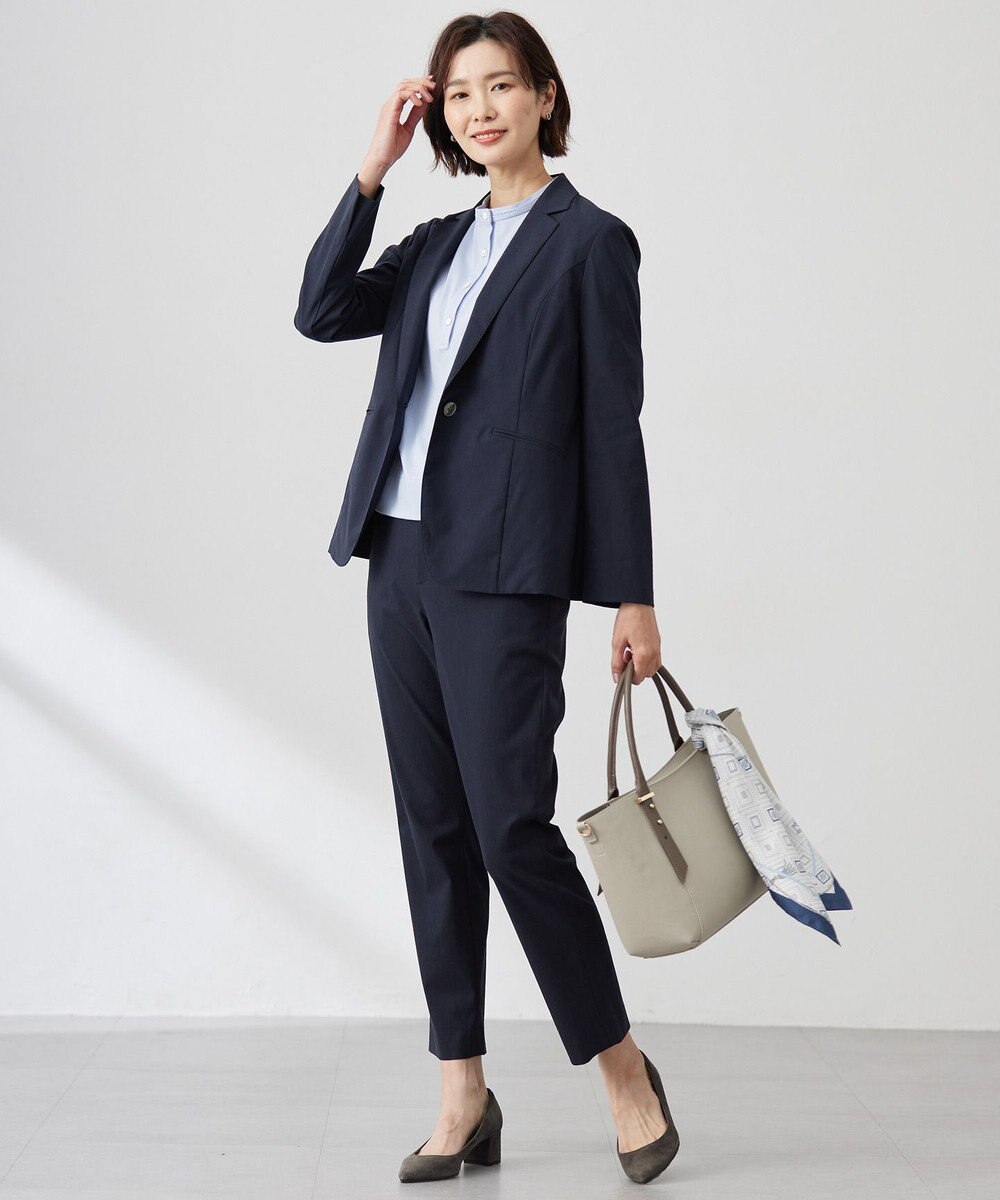 J.PRESS LADIES L 【セットアップ対応】セルロースリネンストレッチ テーラード ジャケット 