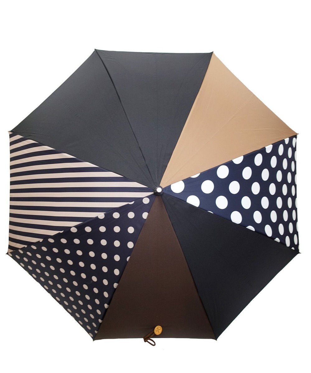 +RING レディース向け プラスリング 雨傘（長）60cm BLK/BRN T1402 
