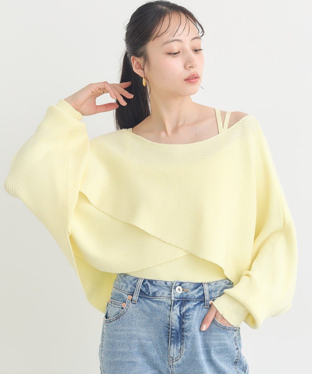 earth music&ecology 【2WAY】SET2点クロスニット＋キャミソール 