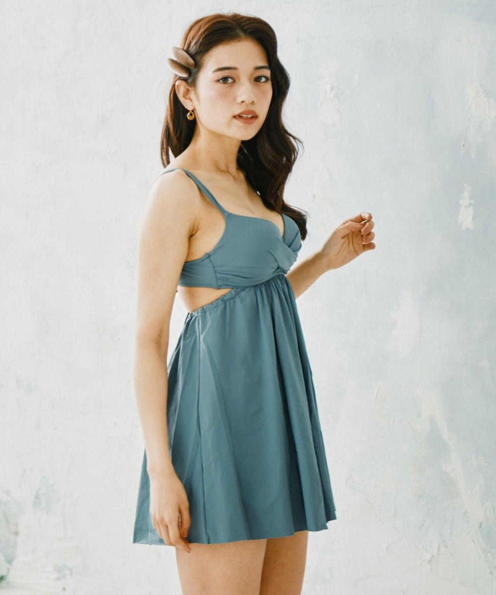 San-ai Resort（三愛水着楽園） 【WEB限定商品】【UPF50＋】ワコール共同開発ノンワイヤーなのにぷっくり美胸を作る【ダブルアップ】　ノンワイヤーAライン水着 M1 M2 L1　　【San-ai Resort（サンアイリゾート）】 