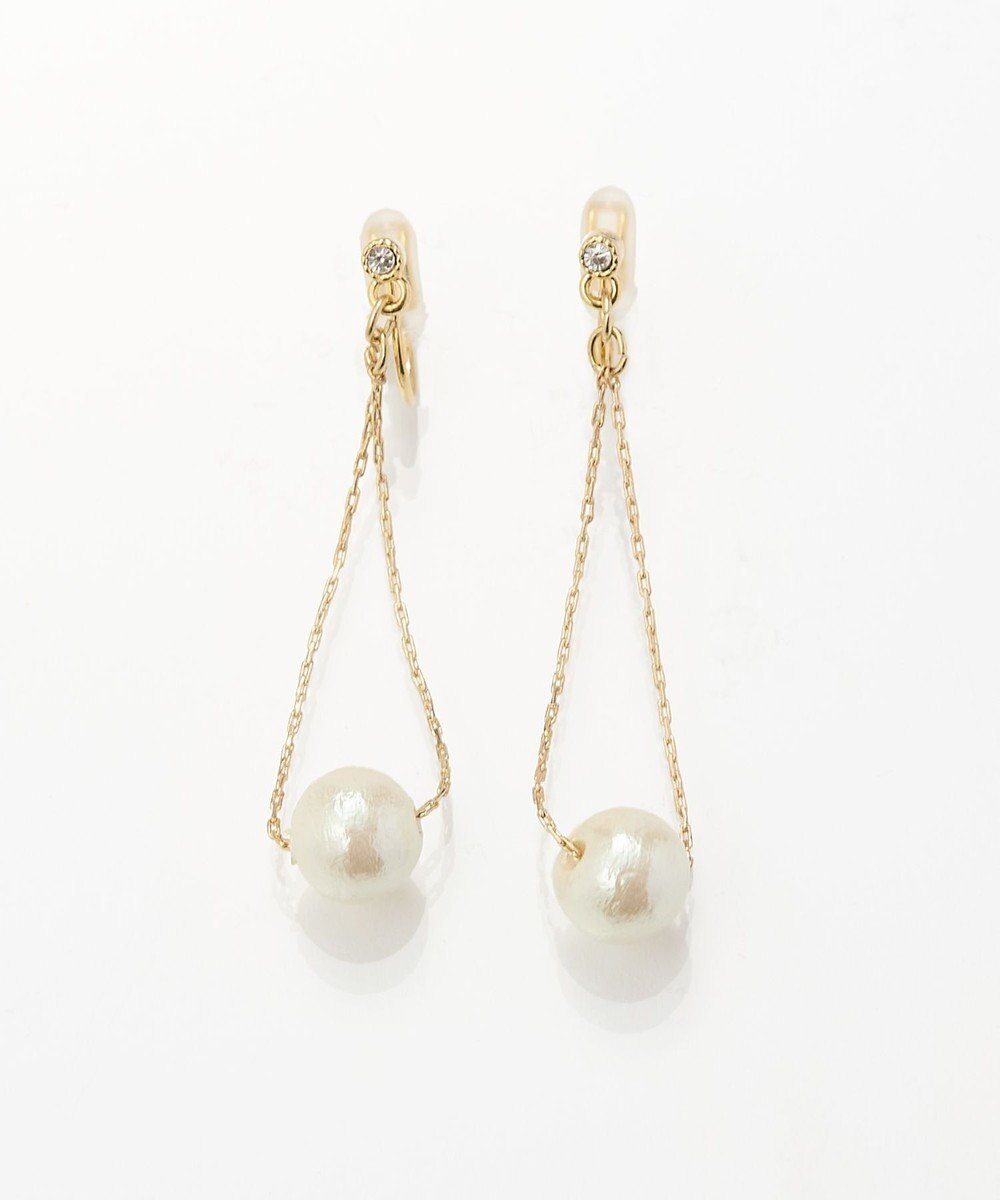 Phoebe 【痛くないシリーズ】【金属アレルギー対応】トライアングルコットンパールライトフィットイヤリング 