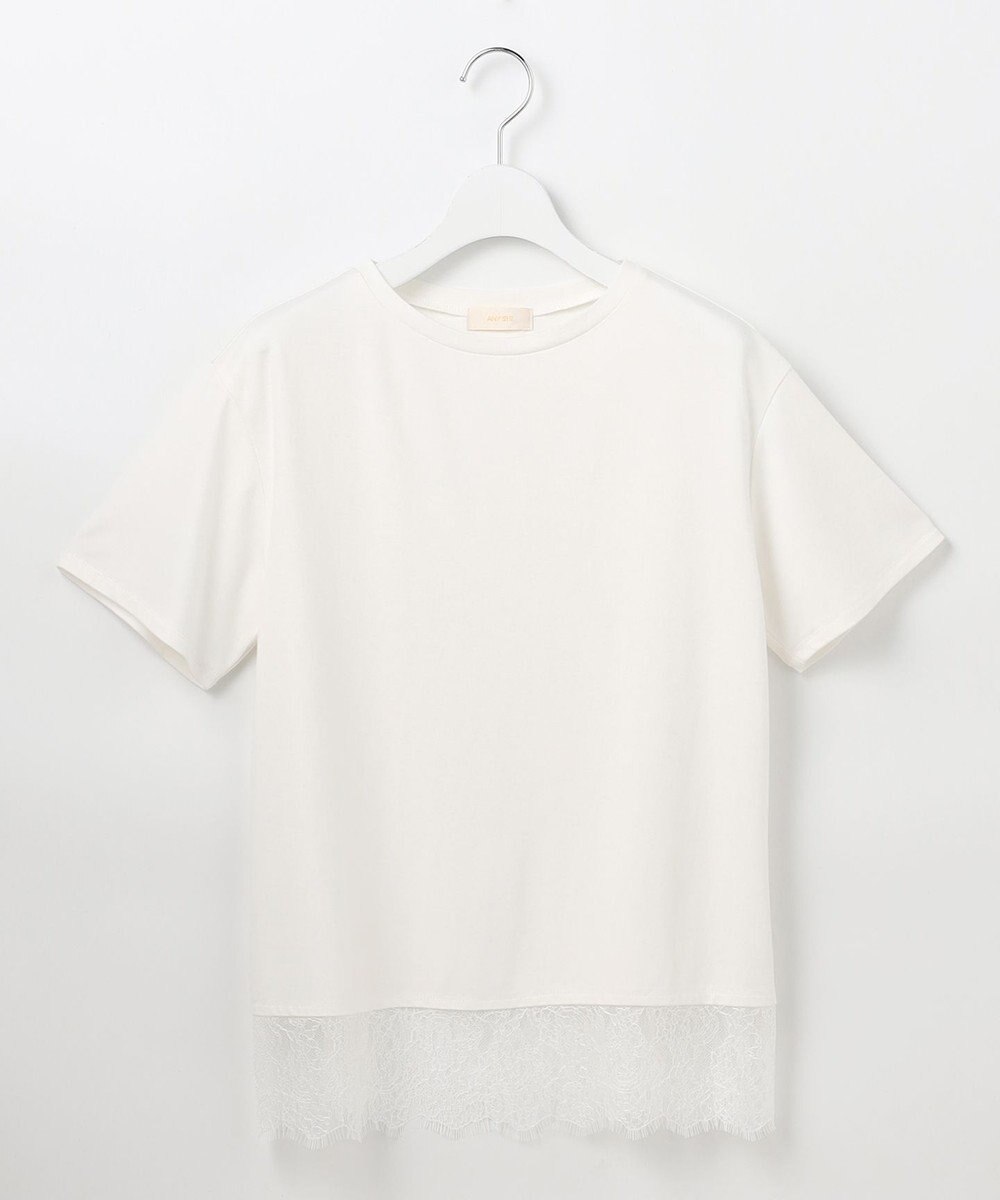 ANY SIS L 裾レース半袖Ｔシャツ 