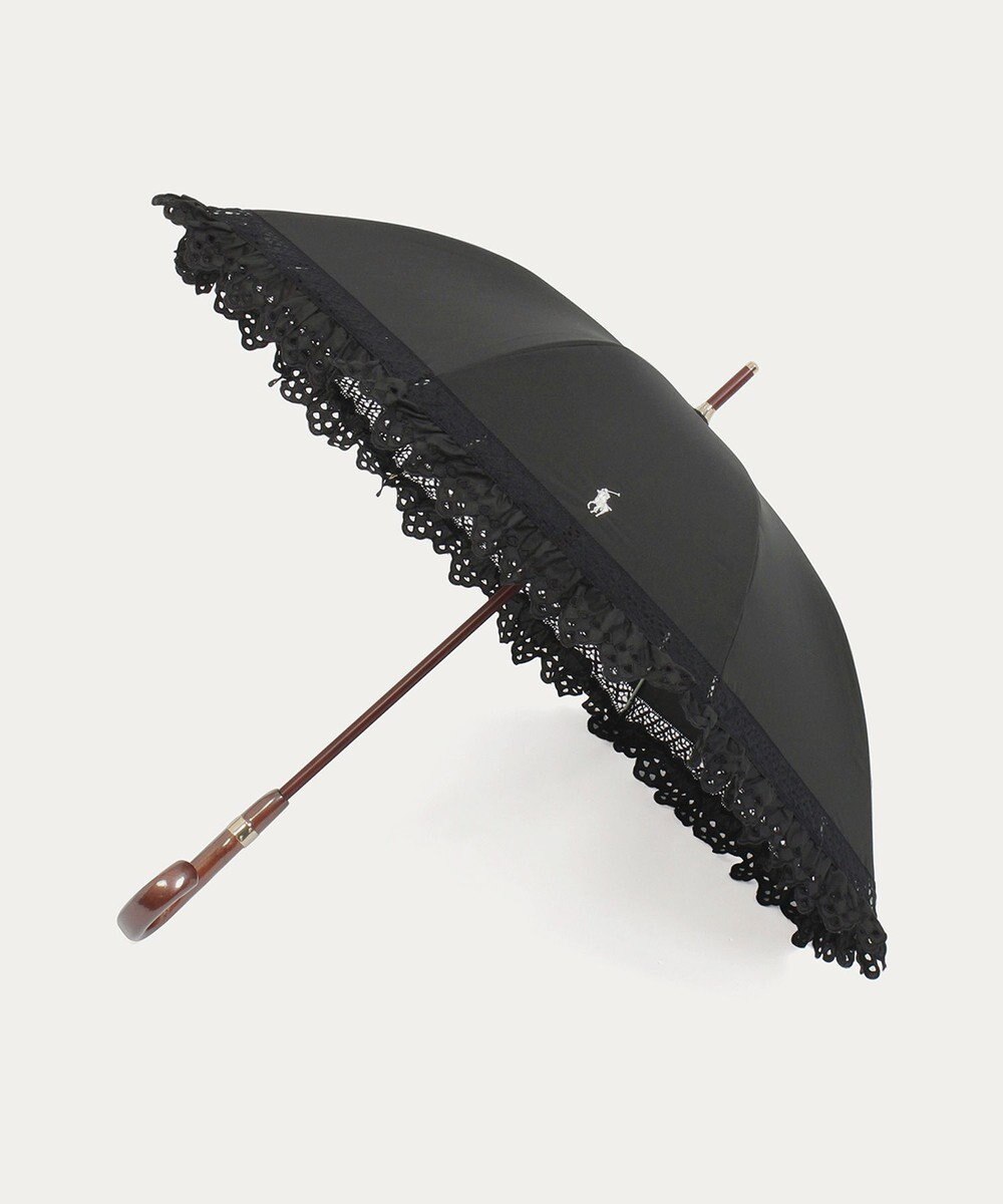 MOONBAT 【遮光/晴雨兼用日傘】POLO RALPH LAUREN(ポロ ラルフローレン) エンブフリル 長傘 遮熱 UV 