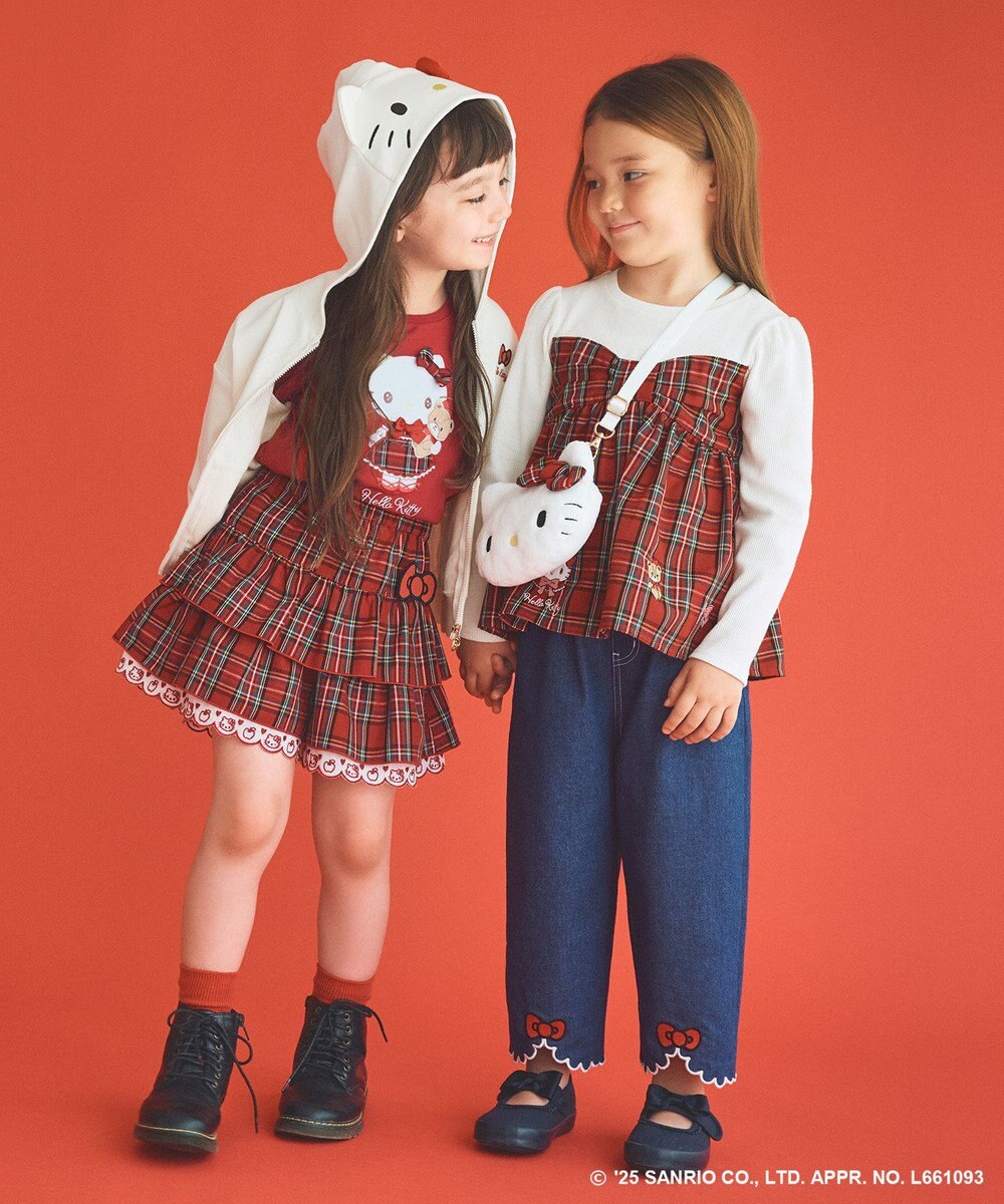 ANY KIDS 【ハローキティ×ANY KIDS】ドッキング刺繍 長袖Tシャツ 