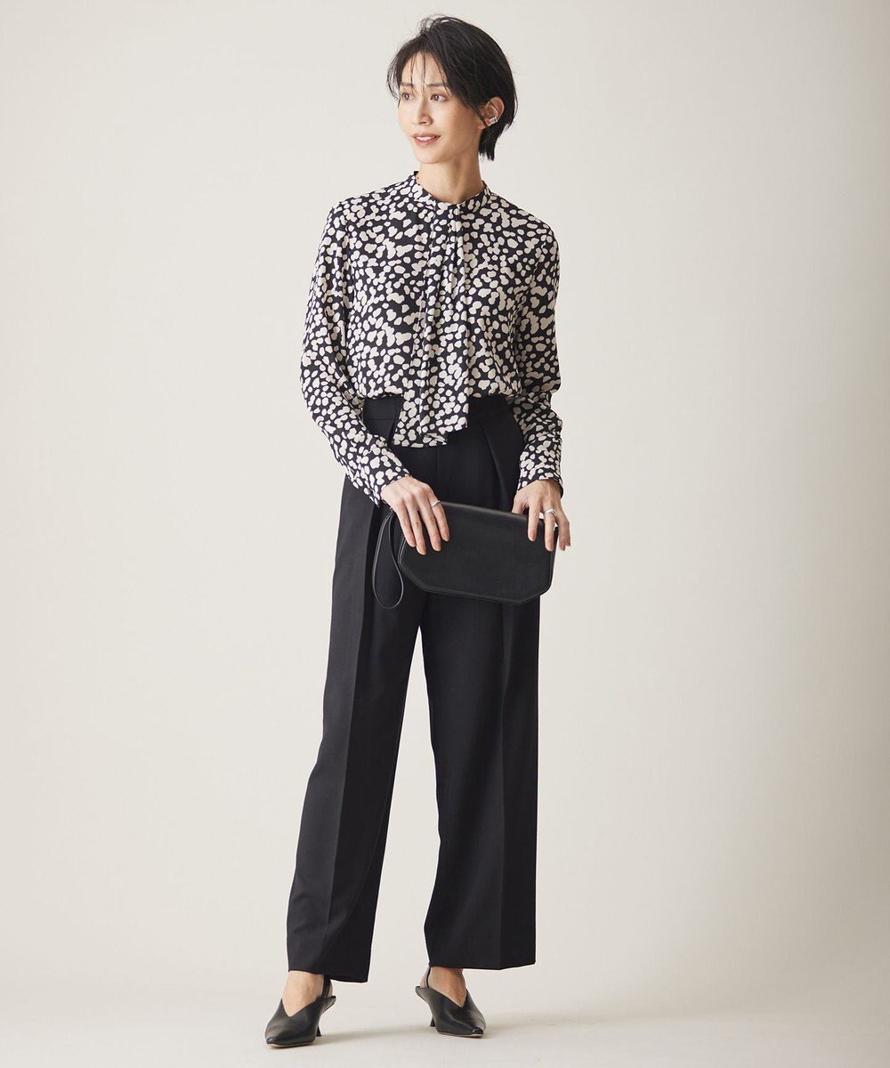 ICB 【WEB限定カラーあり・速乾・洗える】BackSatinAmunzen スカーフタイブラウス 