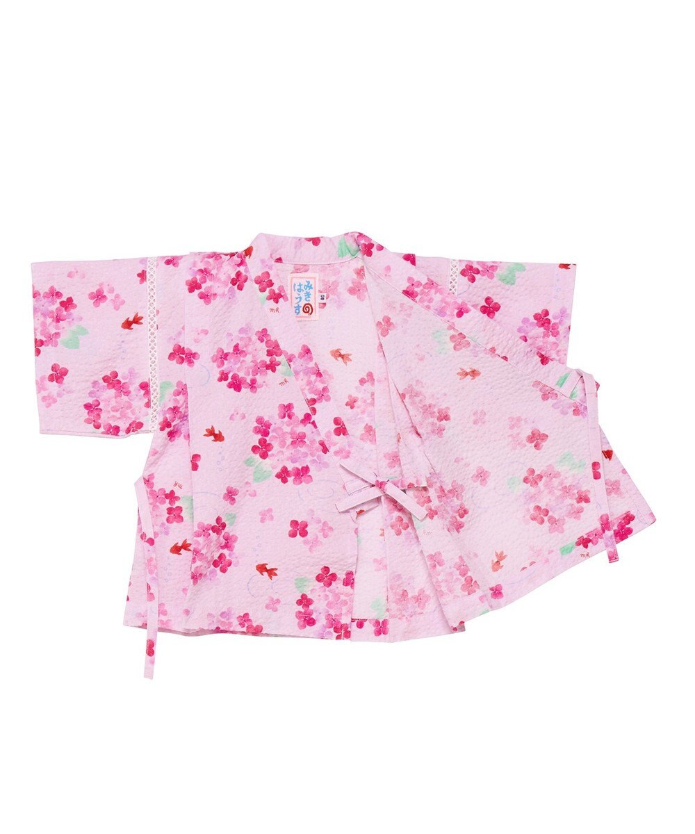 MIKI HOUSE HOT BISCUITS 【ミキハウス】【80-150cm】 アジサイ柄甚平スーツ 