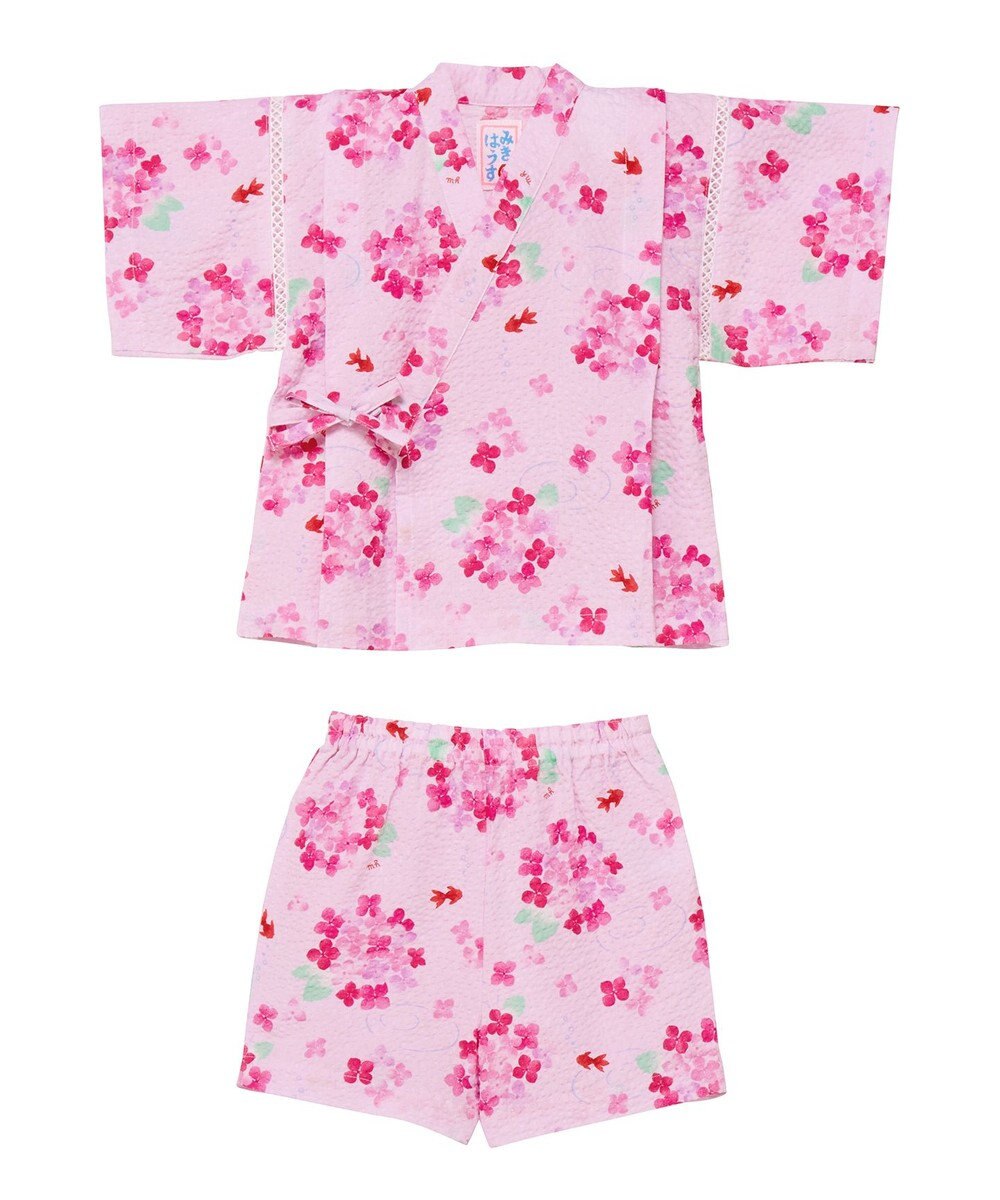 MIKI HOUSE HOT BISCUITS 【ミキハウス】【80-150cm】 アジサイ柄甚平スーツ 