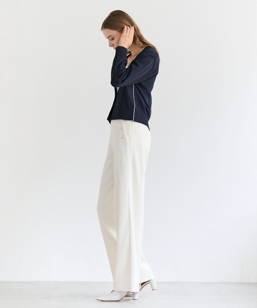 BEIGE， HELIODOR / マリンボタンクロップドカーディガン 