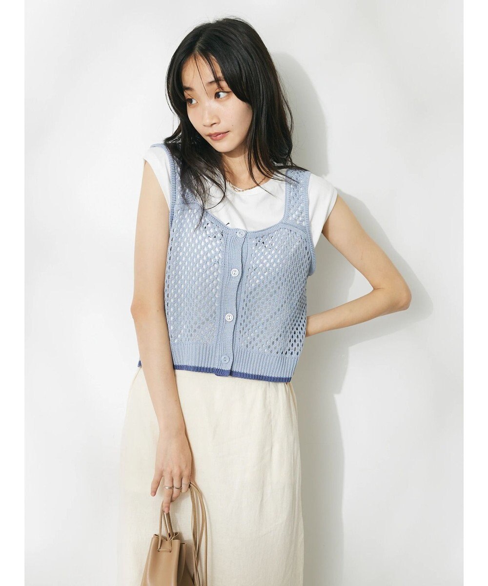 CRAFT STANDARD BOUTIQUE 配色メッシュニットビスチェ 