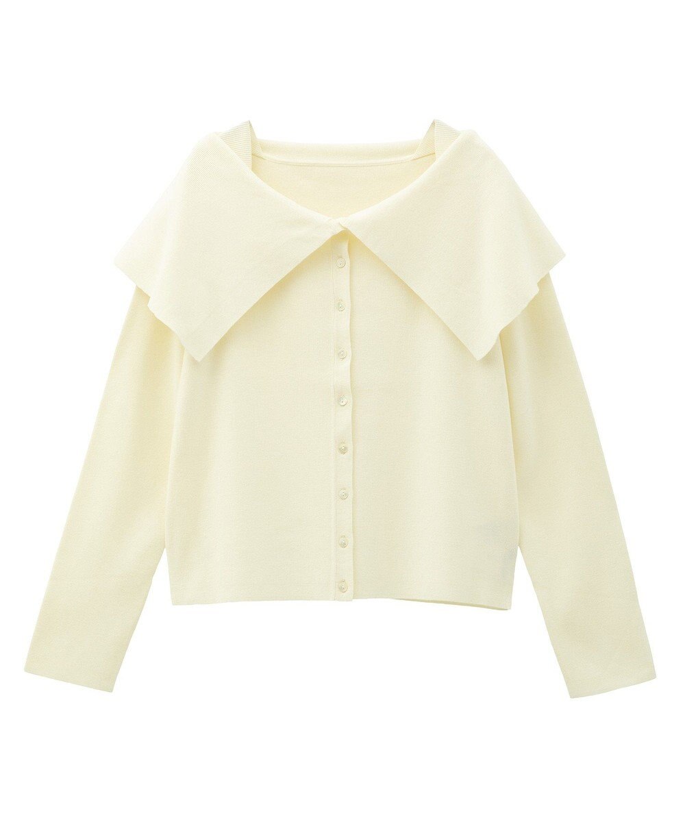 YECCA VECCA 2wayオフショルカラーカーディガン 